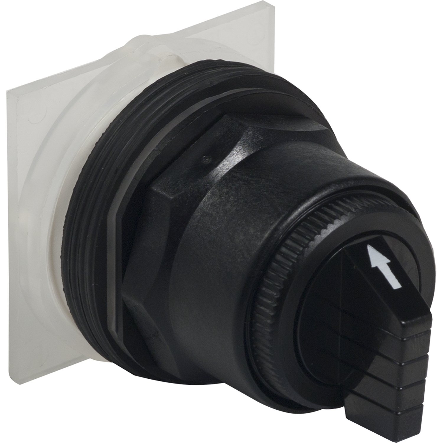 Head for selector switch, Harmony 9001SK, plastic, standard handle, black, 30mm, 3 positions, return both sides to center, cam code 2