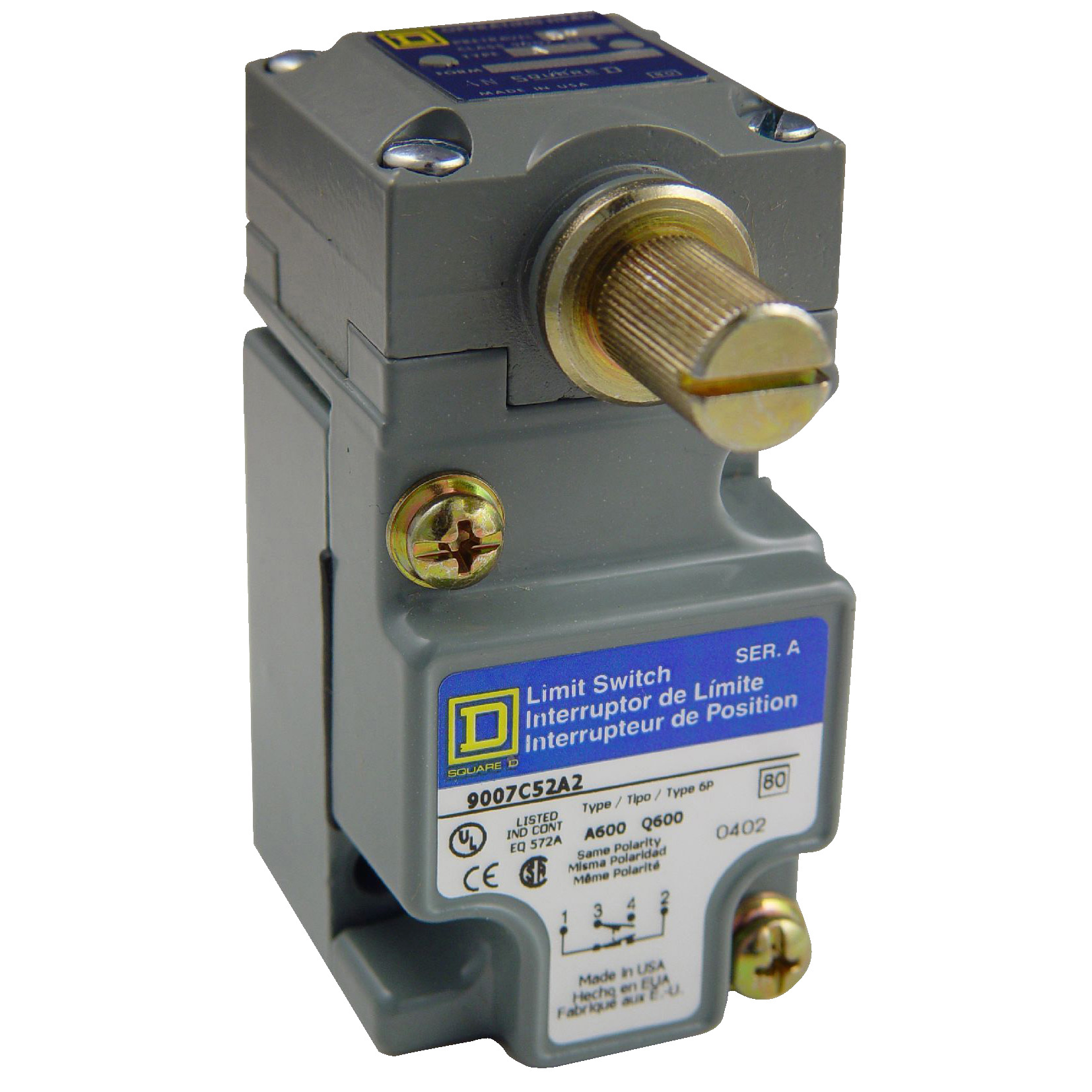 Limit switch, 9007, 600 V 10amp c +options