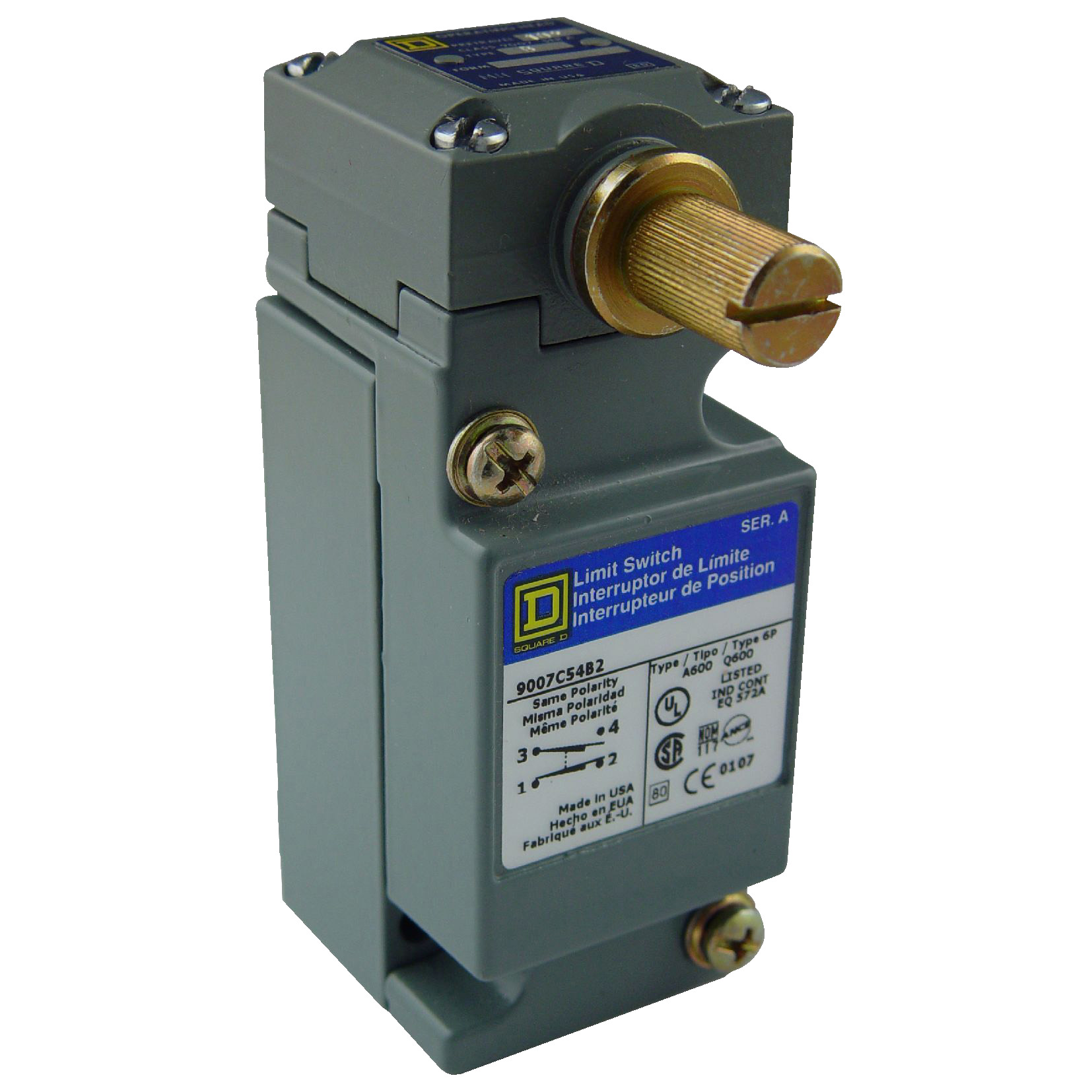 Limit switch, 9007, 600 V 10amp c +options