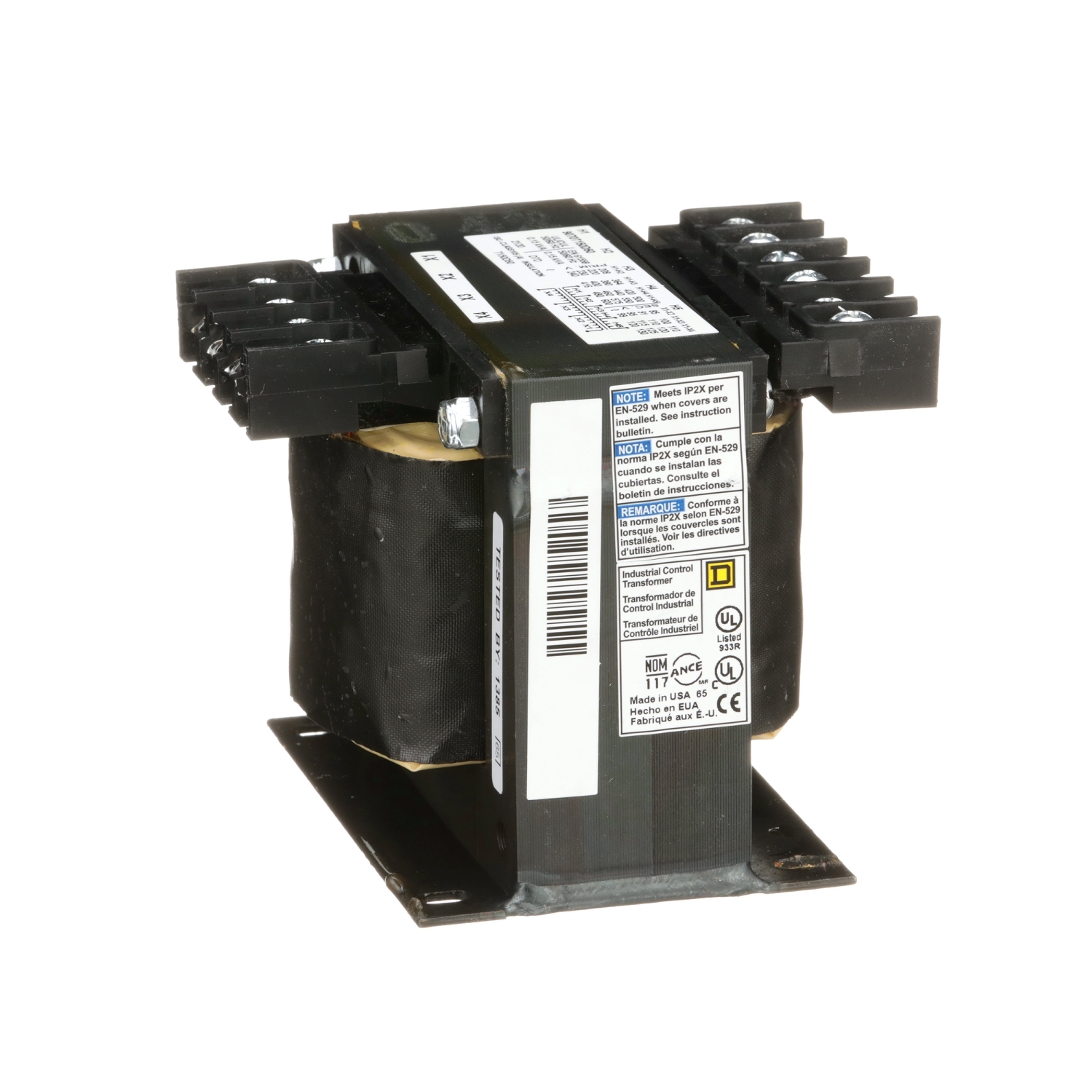 Transformer, Type T, industrial control, 150VA, 1 phase, 240/416/480/600V primary, 99/120/130V secondary, 55C rise
