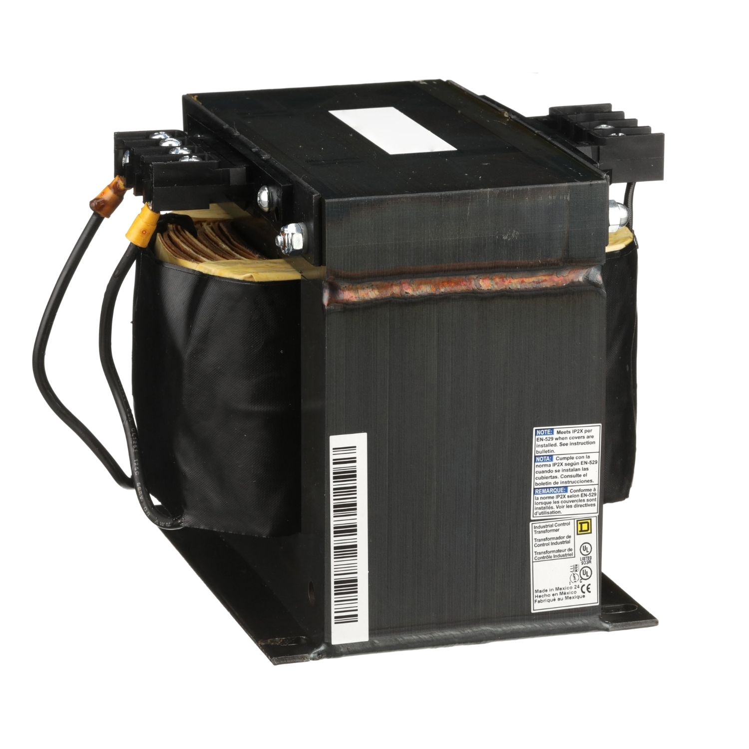 Transformer, Type T, industrial control, 2000VA, 1 phase, 277V primary, 120V secondary, 115C rise