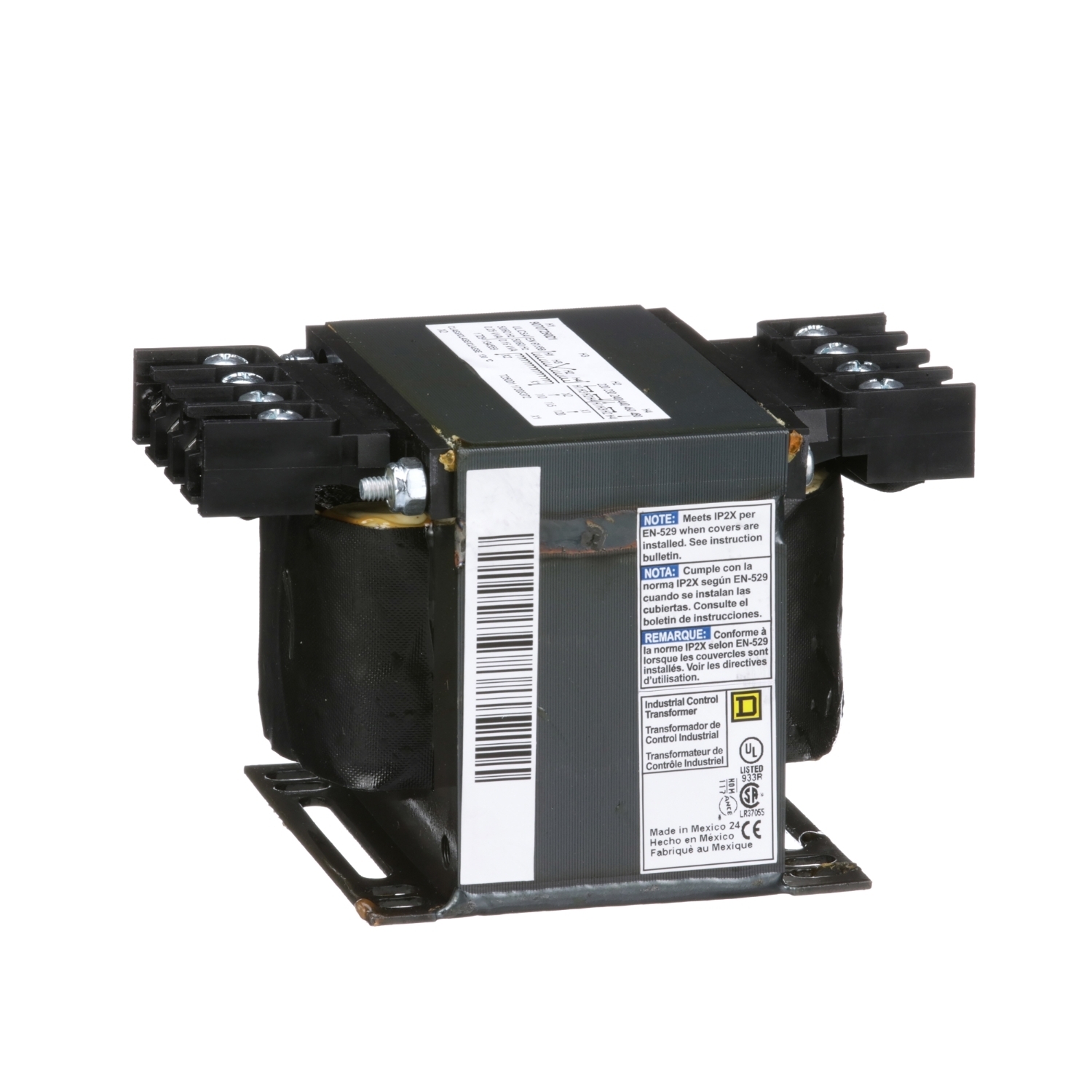 Transformer, Type T, industrial control, 250VA, 1 phase, 240x480V primary, 120V secondary, 80C rise