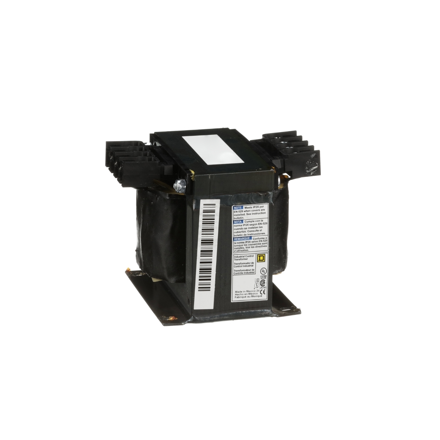 Transformer, Type T, industrial control, 350VA, 1 phase, 120V primary, 12/24V secondary, 80C rise