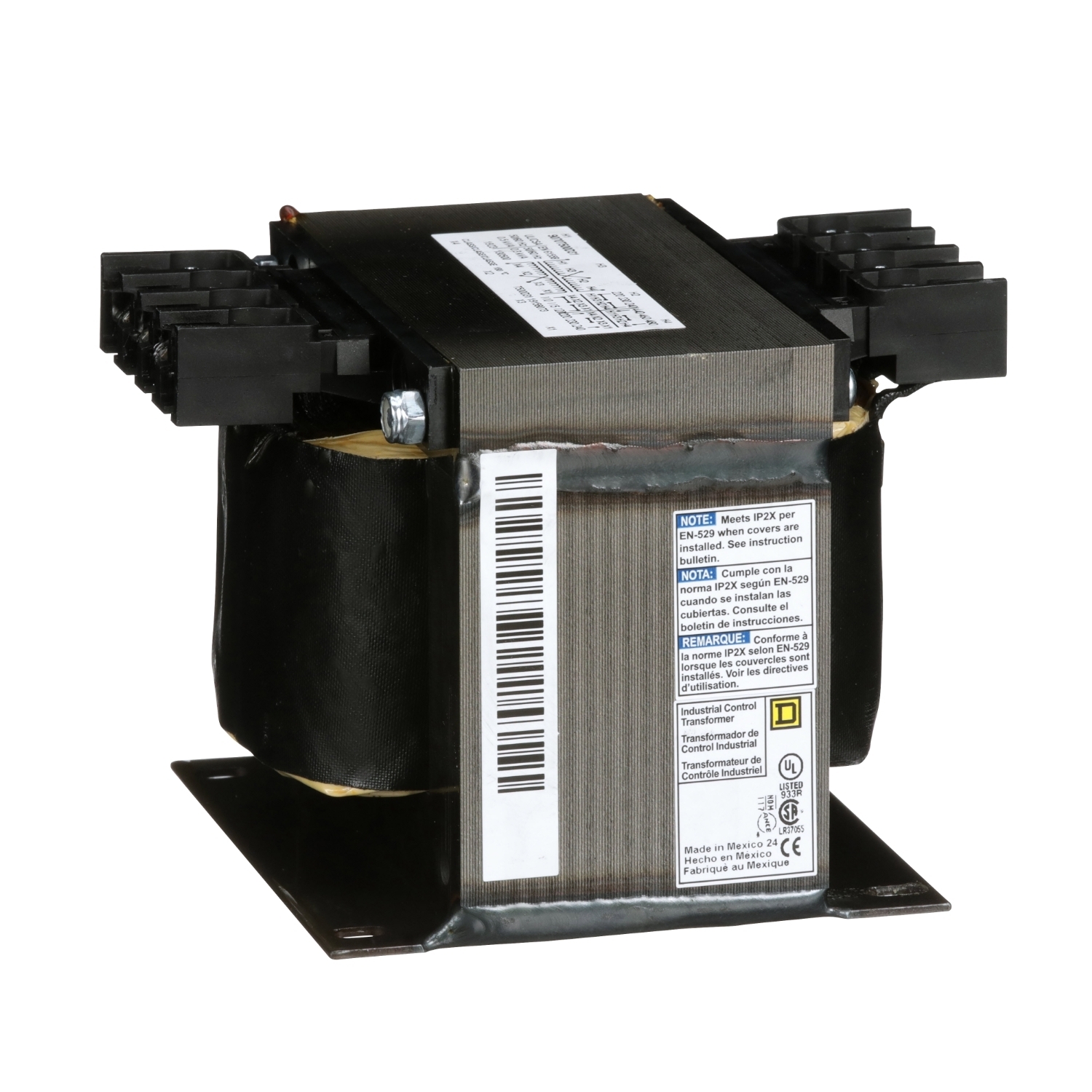 Transformer, Type T, industrial control, 500VA, 1 phase, 240x480V primary, 120/240V secondary, 115C rise