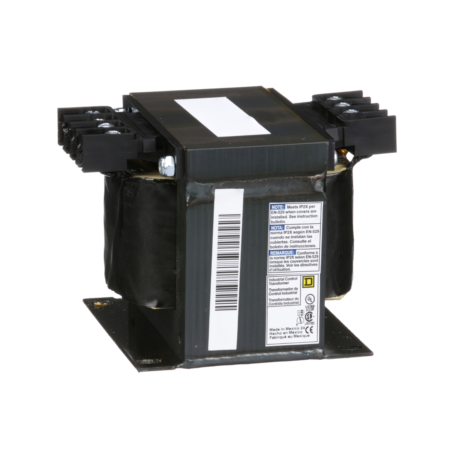 Transformer, Type T, industrial control, 500VA, 1 phase, 600V primary, 120V secondary, 115C rise