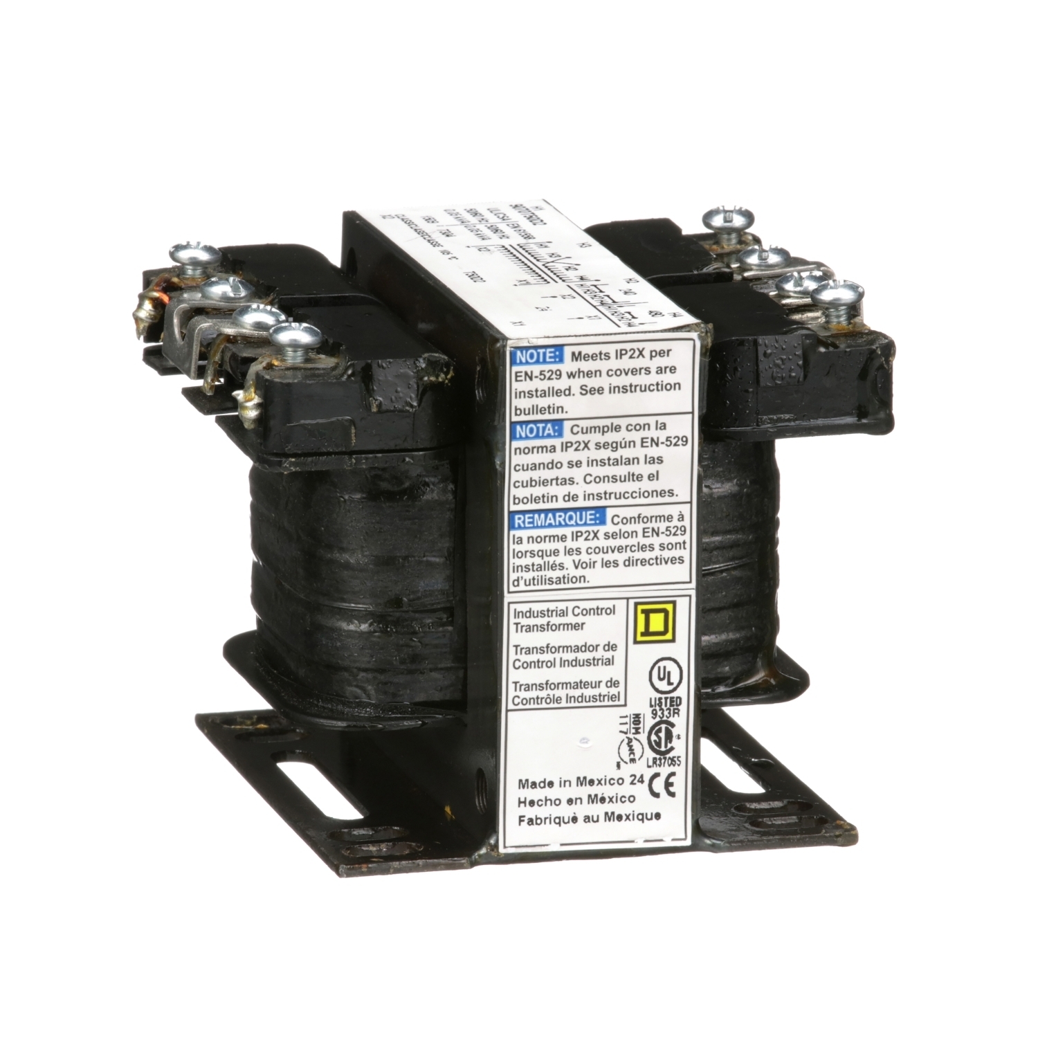 Transformer, Type T, industrial control, 50VA, 1 phase, 240x480V primary, 24V secondary, 55C rise