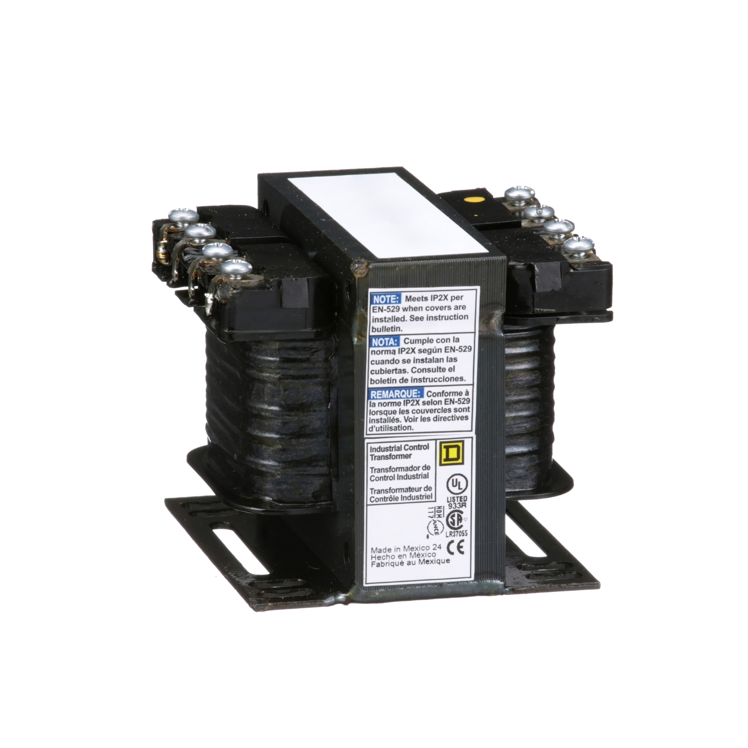 Transformer, Type T, industrial control, 50VA, 1 phase, 208/230/460V primary, 115V secondary, 55C rise