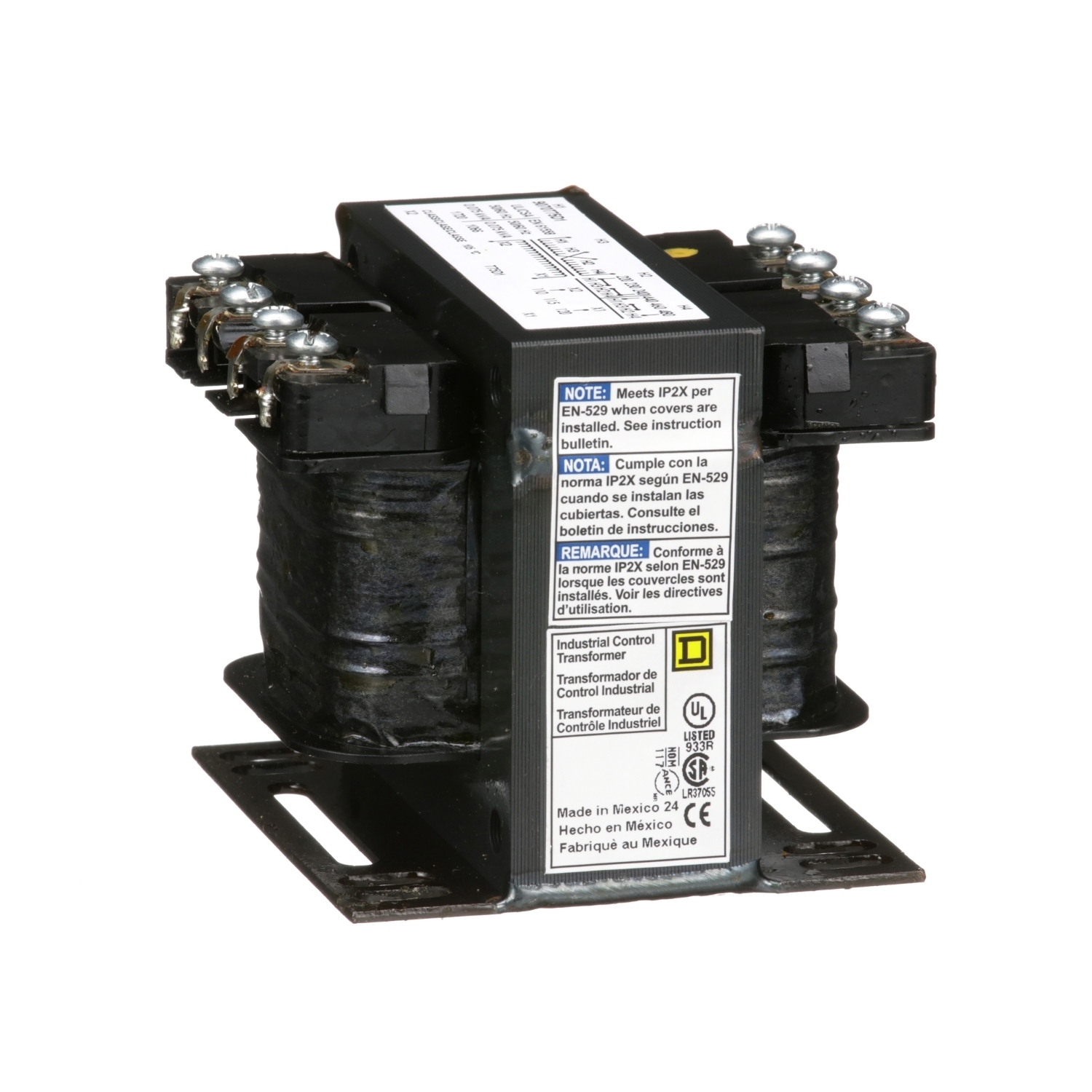 Transformer, Type T, industrial control, 75VA, 1 phase, 240x480V primary, 120V secondary, 55C rise