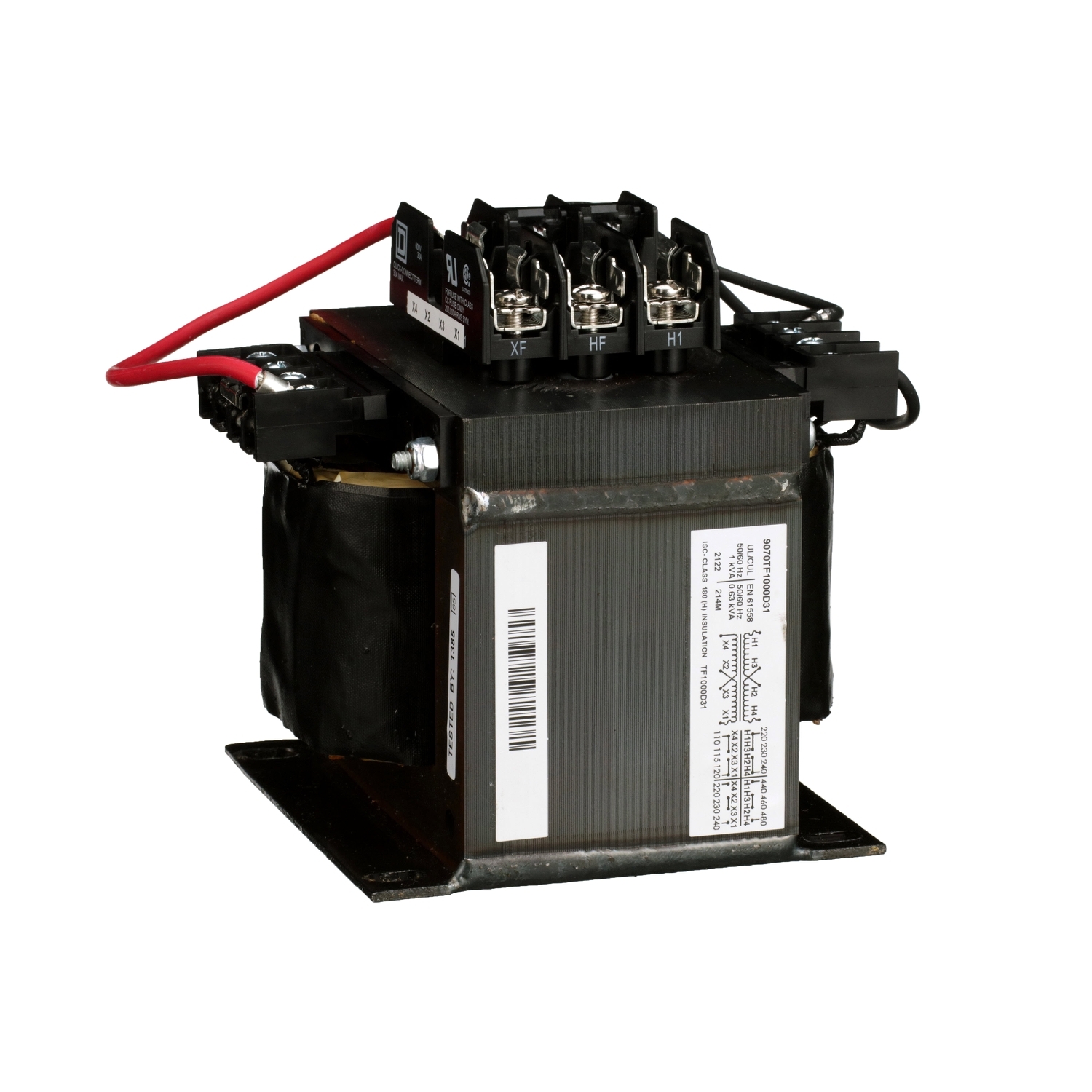 Transformer, Type TF, industrial control, 1 phase, 1000VA, 240x480V primary, 120/240V secondary, 50/60Hz