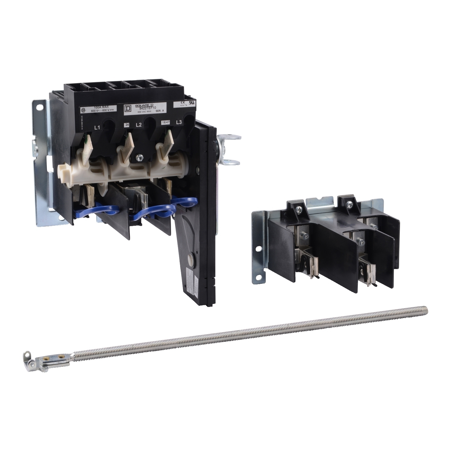 Operating mechanism, flange mounted, variable depth, 100A, 600V, H, K, J, R fuseholder, switch mechanism