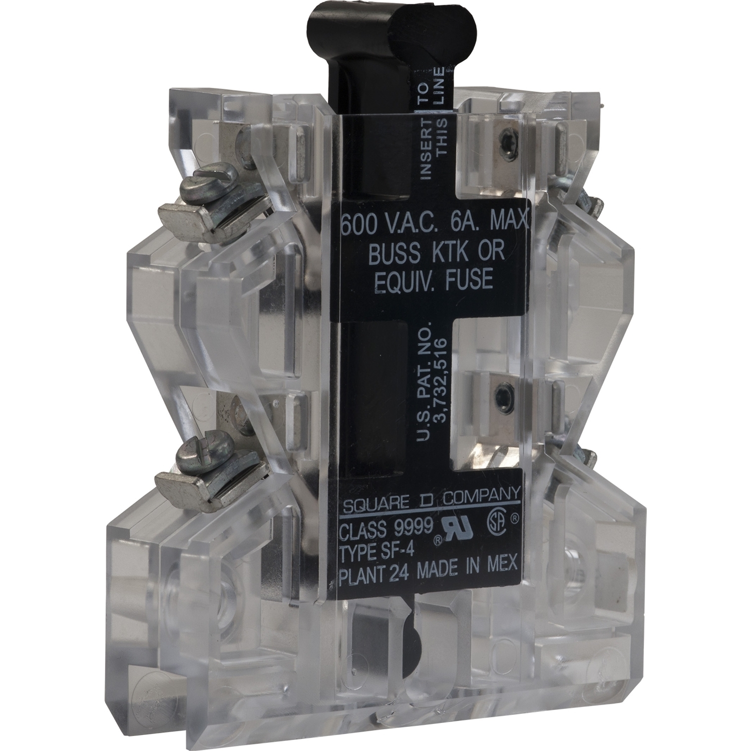 NEMA Motor Starter and contactor, Type S, fuse holder kit, 6A, 600VAC, Type M fuse, two fuses, NEMA 00 to 7