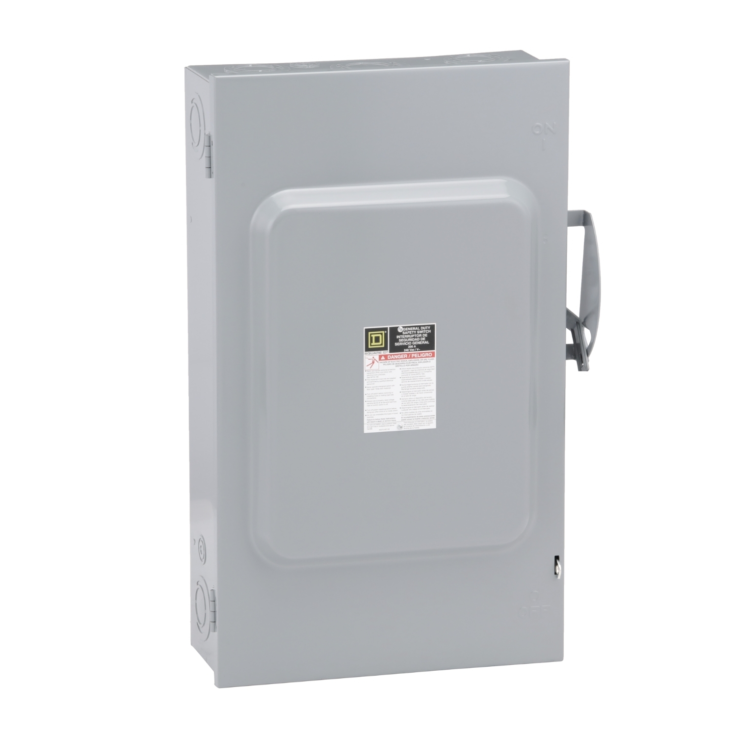 Safety switch, general duty, fusible, 2 pole, 3 wire, 240VAC, 200A, Type 1, with neutral