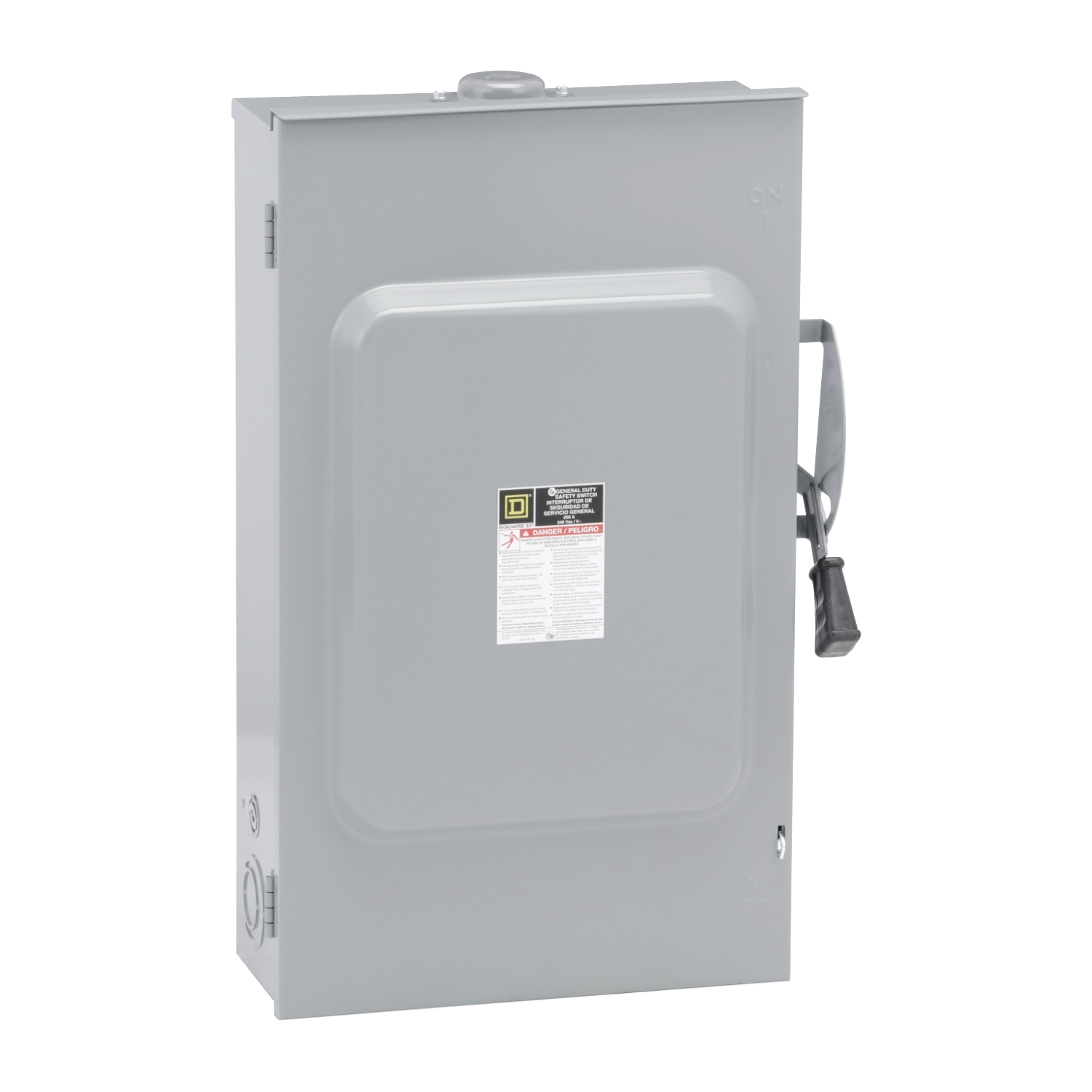 Safety switch, general duty, fusible, 3 pole, 4 wire, 240VAC, 200A, Type 3R, bolt on hub prov, with neutral