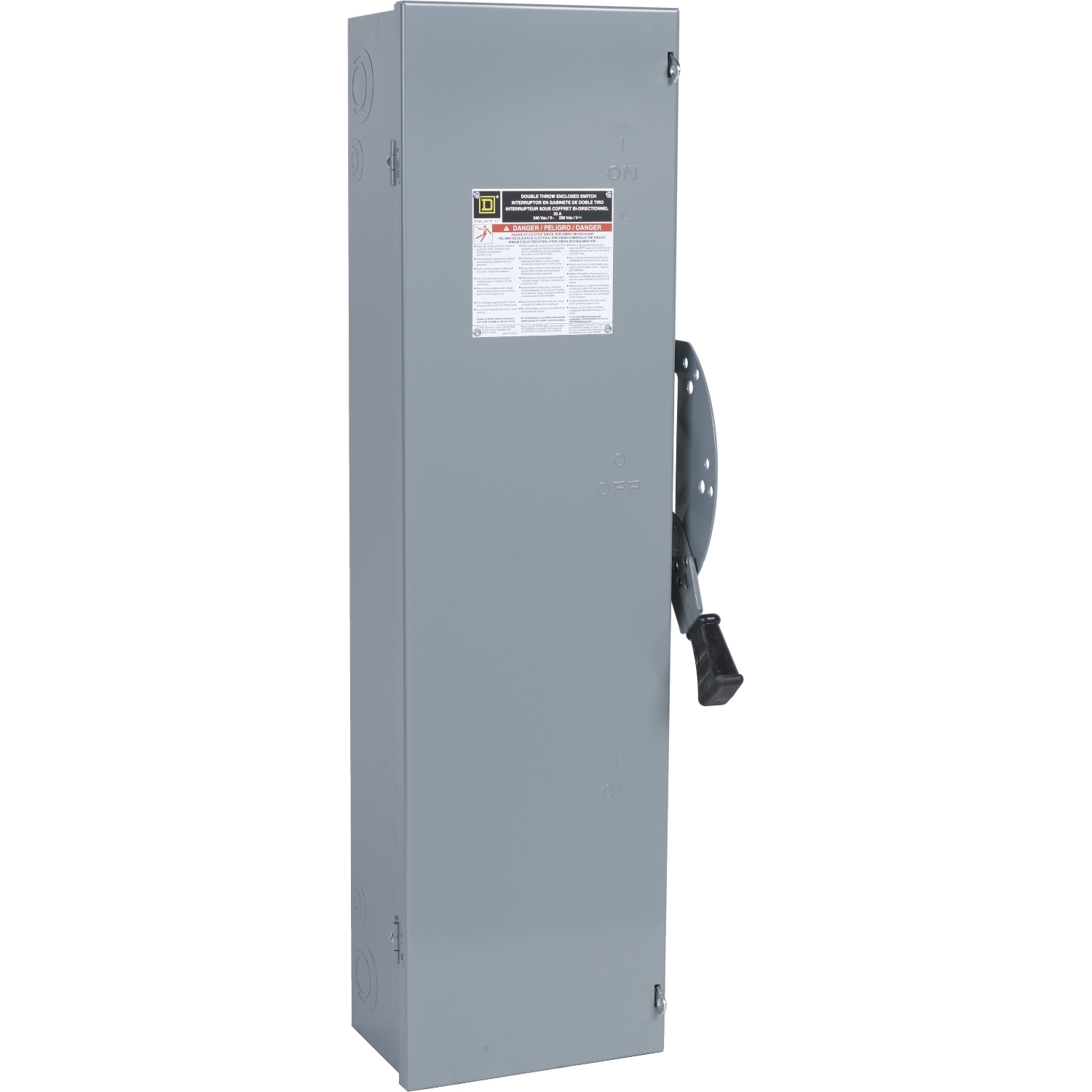 Safety switch, double throw, fusible, 3 pole, 3 wire, 600VAC, 600VDC, 60A, Type 1