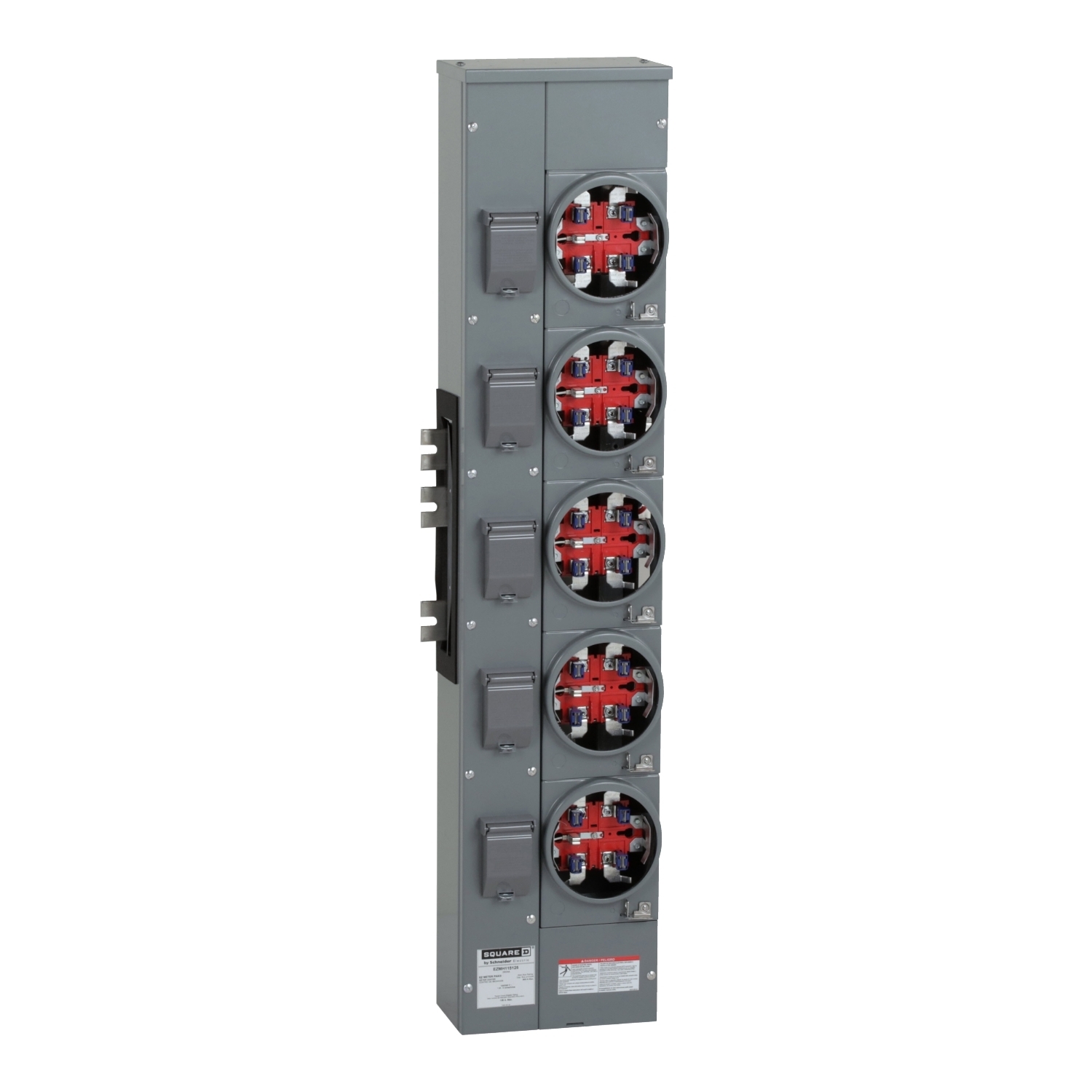 EZMH115125 Branch Unit, EZ Meter Pak, 125 Amp, 5 Socket, 120/240V, Horn Bypass, Ringless, Aluminum Busbar