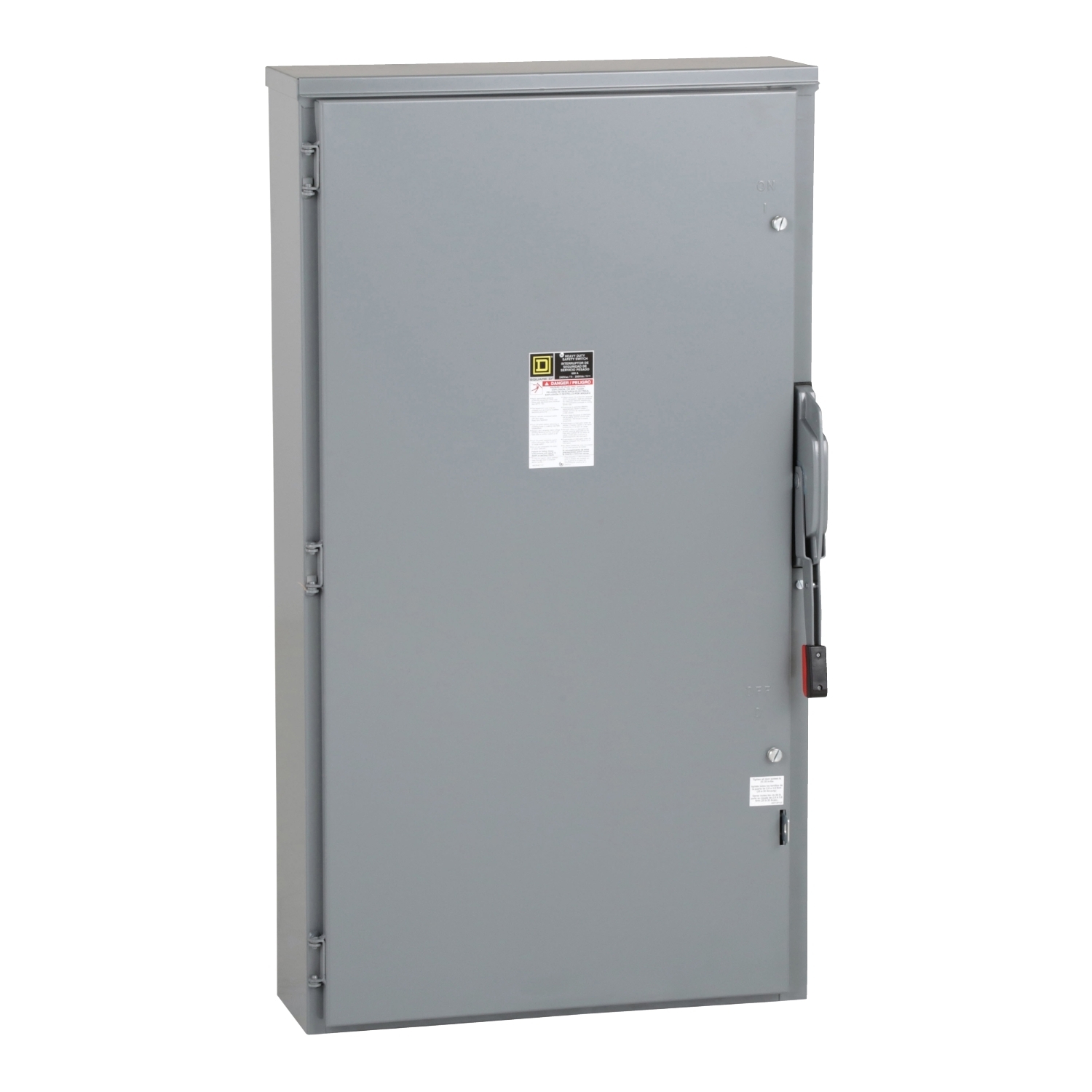 Safety switch, heavy duty, fusible, 600A, 3 wires, 2 pole, 1 neutral, 200hp, 240VAC/250VDC, NEMA 3R