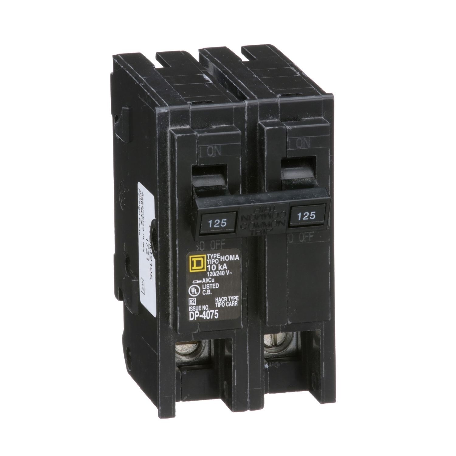 HOM2125 Homeline Miniature Circuit Breaker, 125 Amp, 2 Pole, 120/240V