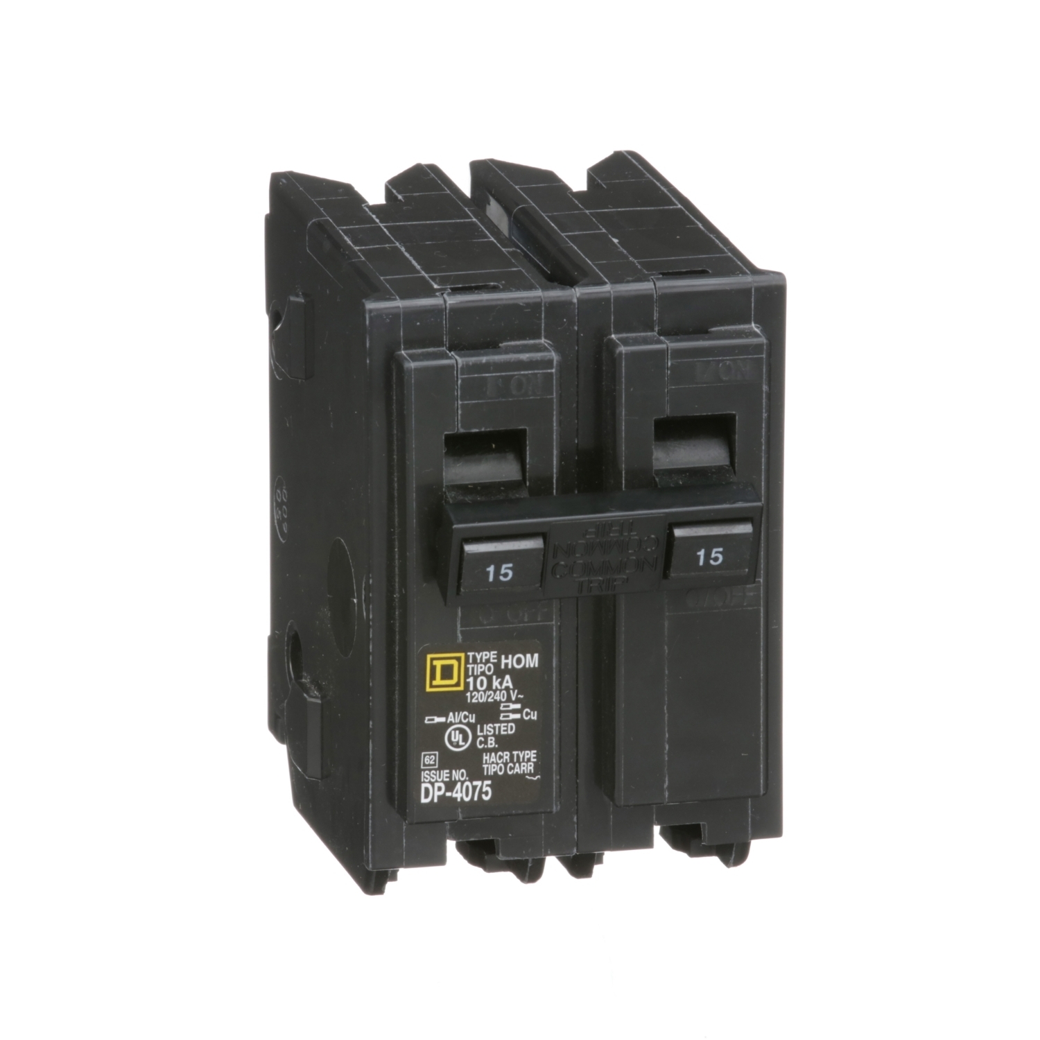 HOM215 Homeline Miniature Circuit Breaker, 15 Amp, 2 Pole, 120/240V