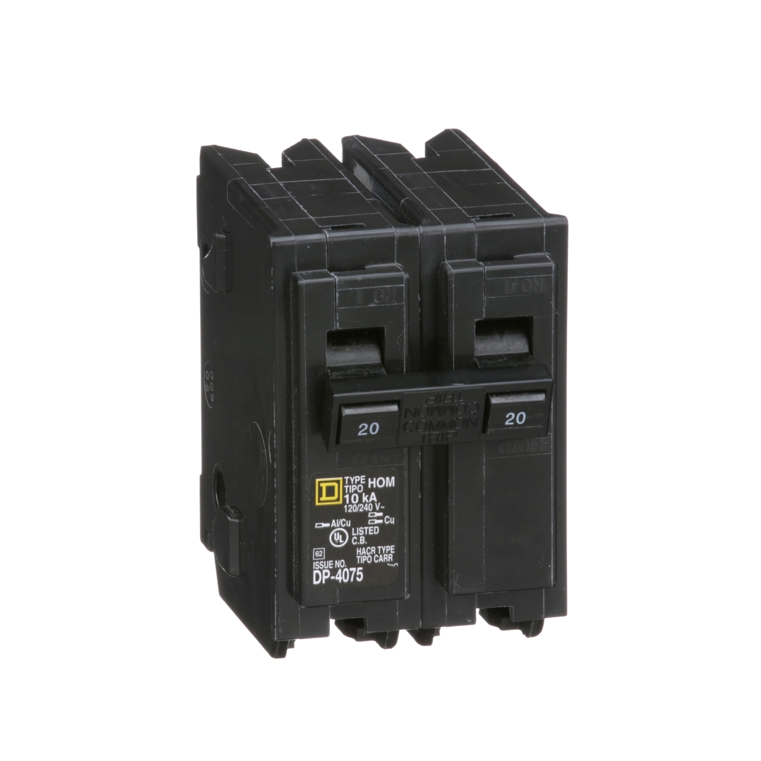 HOM220 Homeline Miniature Circuit Breaker, 20 Amp, 2 Pole, 120/240V