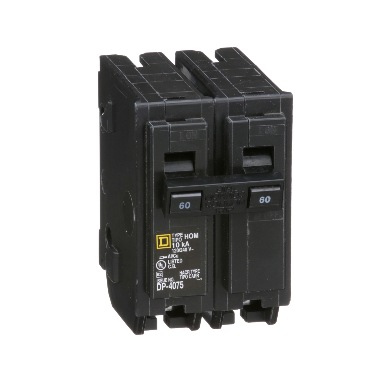 HOM260 Homeline Miniature Circuit Breaker, 60 Amp, 2 Pole, 120/240V