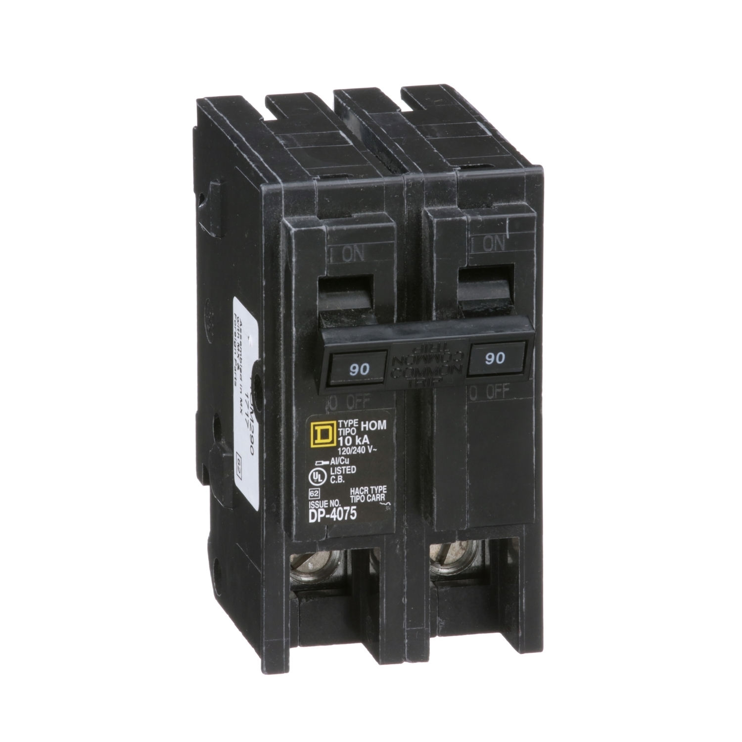 HOM290 Homeline Miniature Circuit Breaker, 90 Amp, 2 Pole, 120/240V