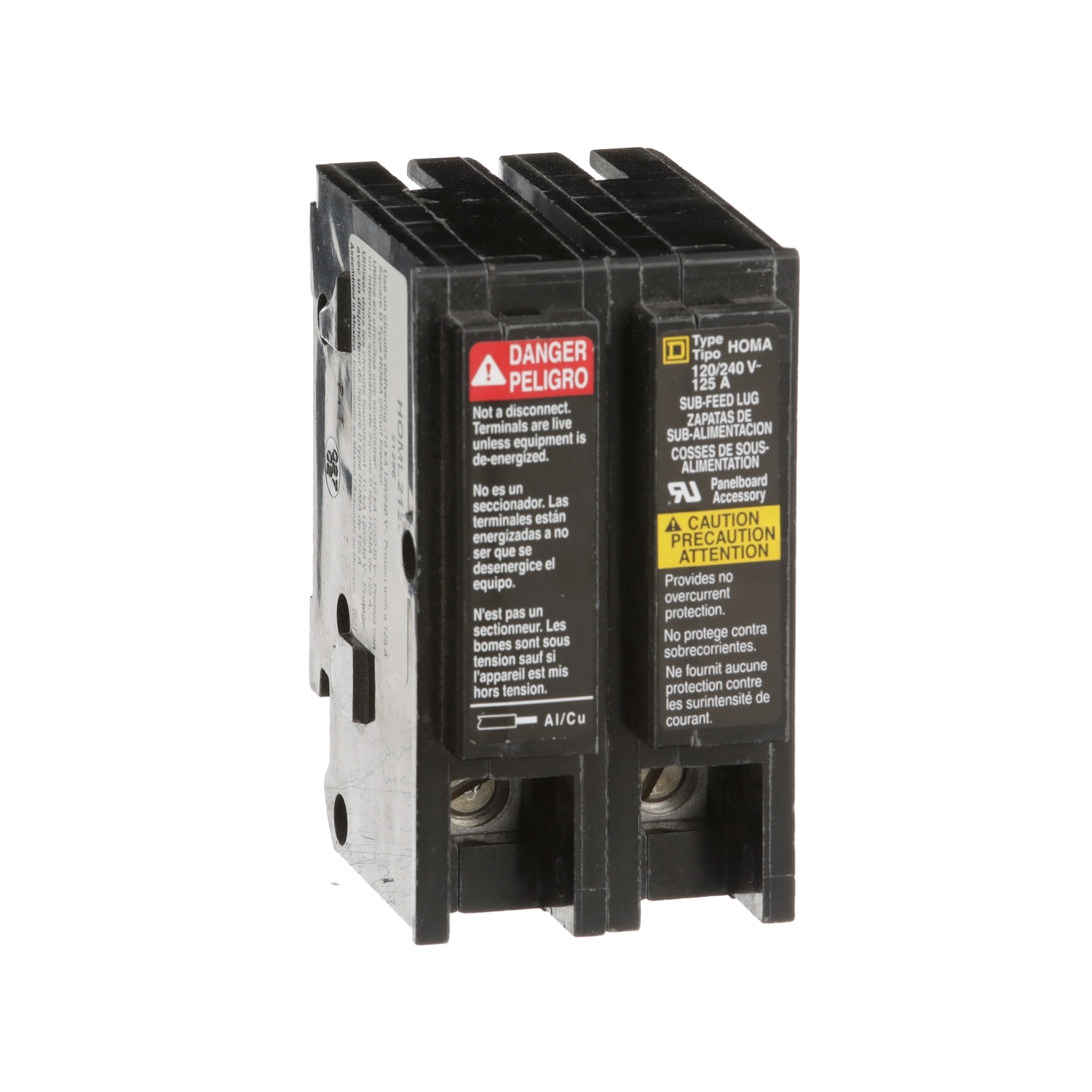 HOML2125 Homeline Load center accessory, Homeline, lug kit, subfeed, 125A, 2 pole
