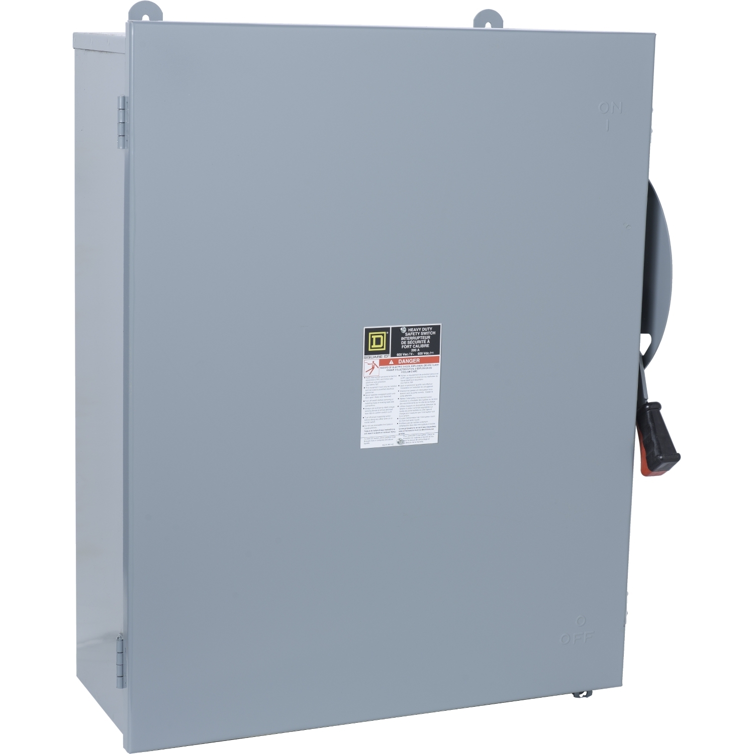 Safety switch, heavy duty, non fusible, 200A, 6 pole, 150HP, 600V AC/DC, NEMA 12