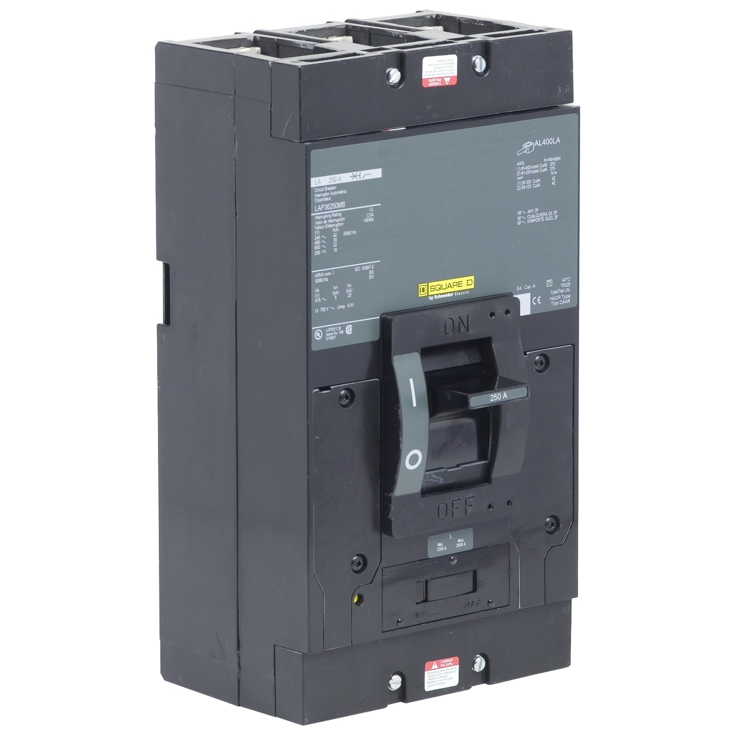 LAP36250MB Molded Case Circuit Breaker, 250 Amp, 3 Pole, 600V