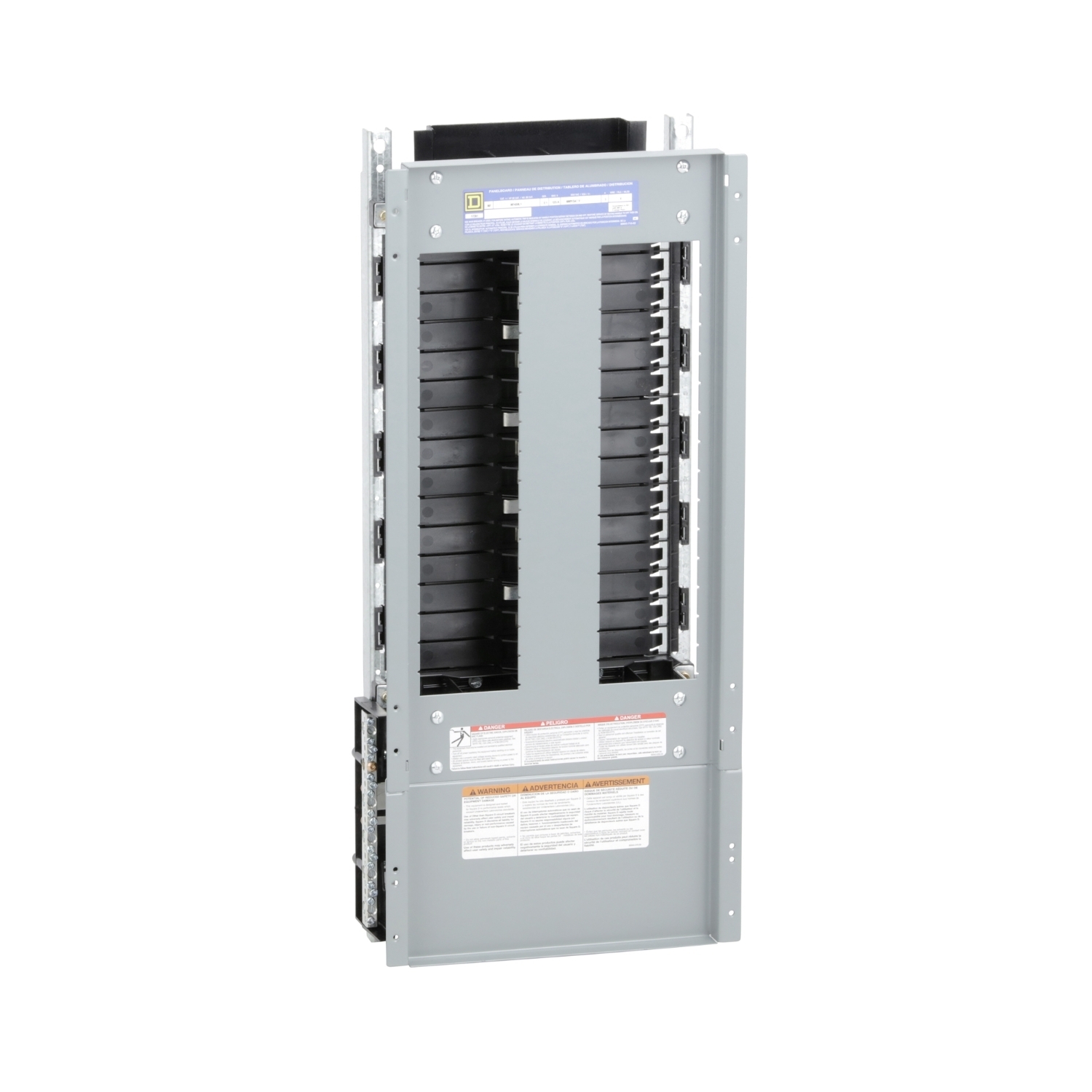 Panelboard interior, NF, main lugs, 125A, Al bus, 30 pole spaces, 3 phase, 4 wire, 600Y/347VAC max
