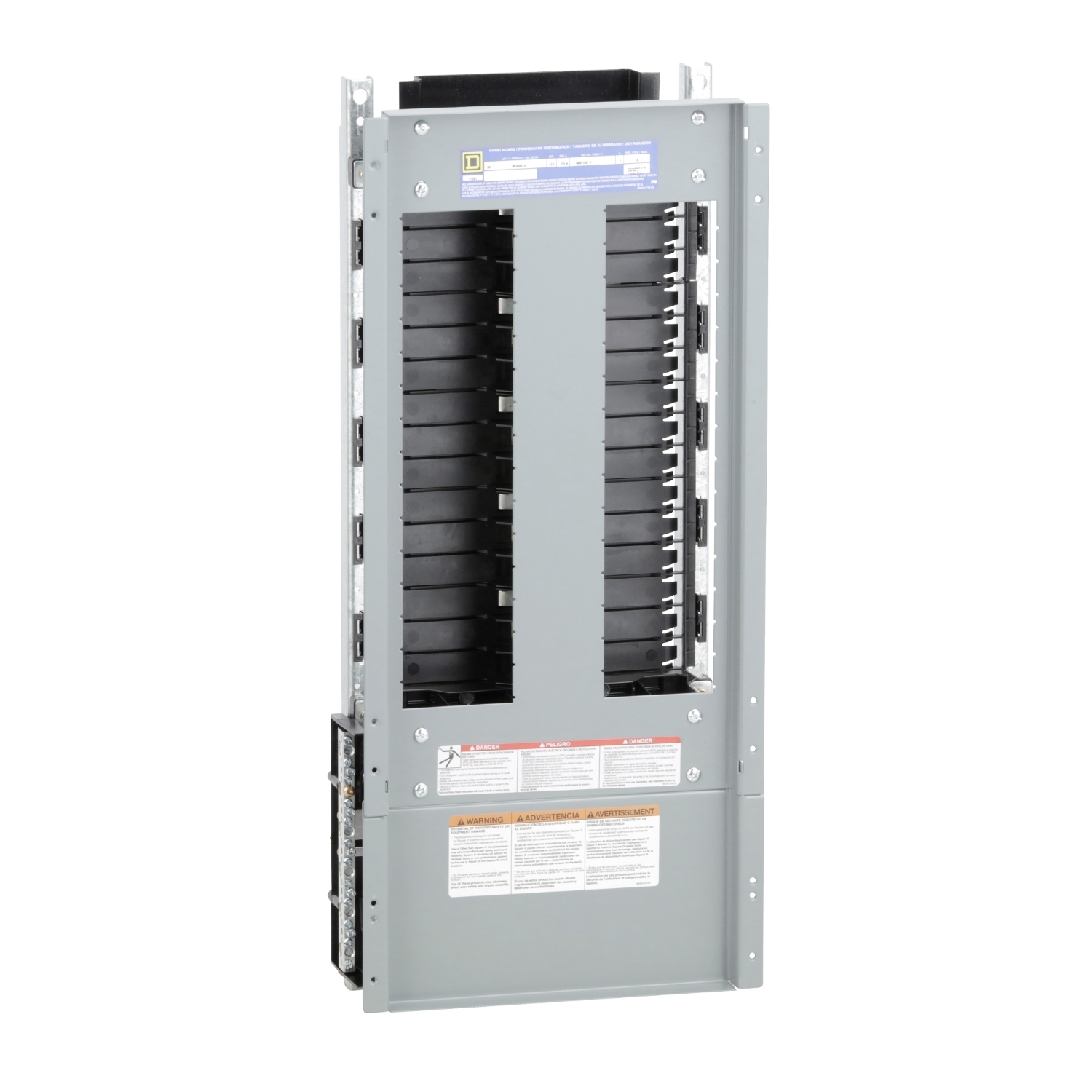 Panelboard interior, NF, main lugs, 125A, Cu bus, 30 pole spaces, 3 phase, 4 wire, 600Y/347VAC max