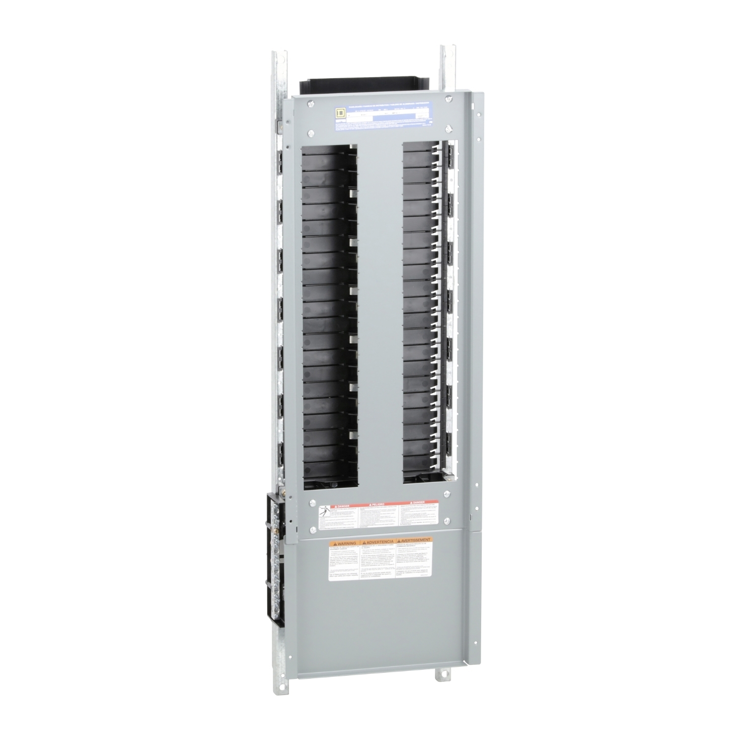 Panelboard interior, NF, main lugs, 250A, Al bus, 42 pole spaces, 3 phase, 4 wire, 600Y/347VAC max