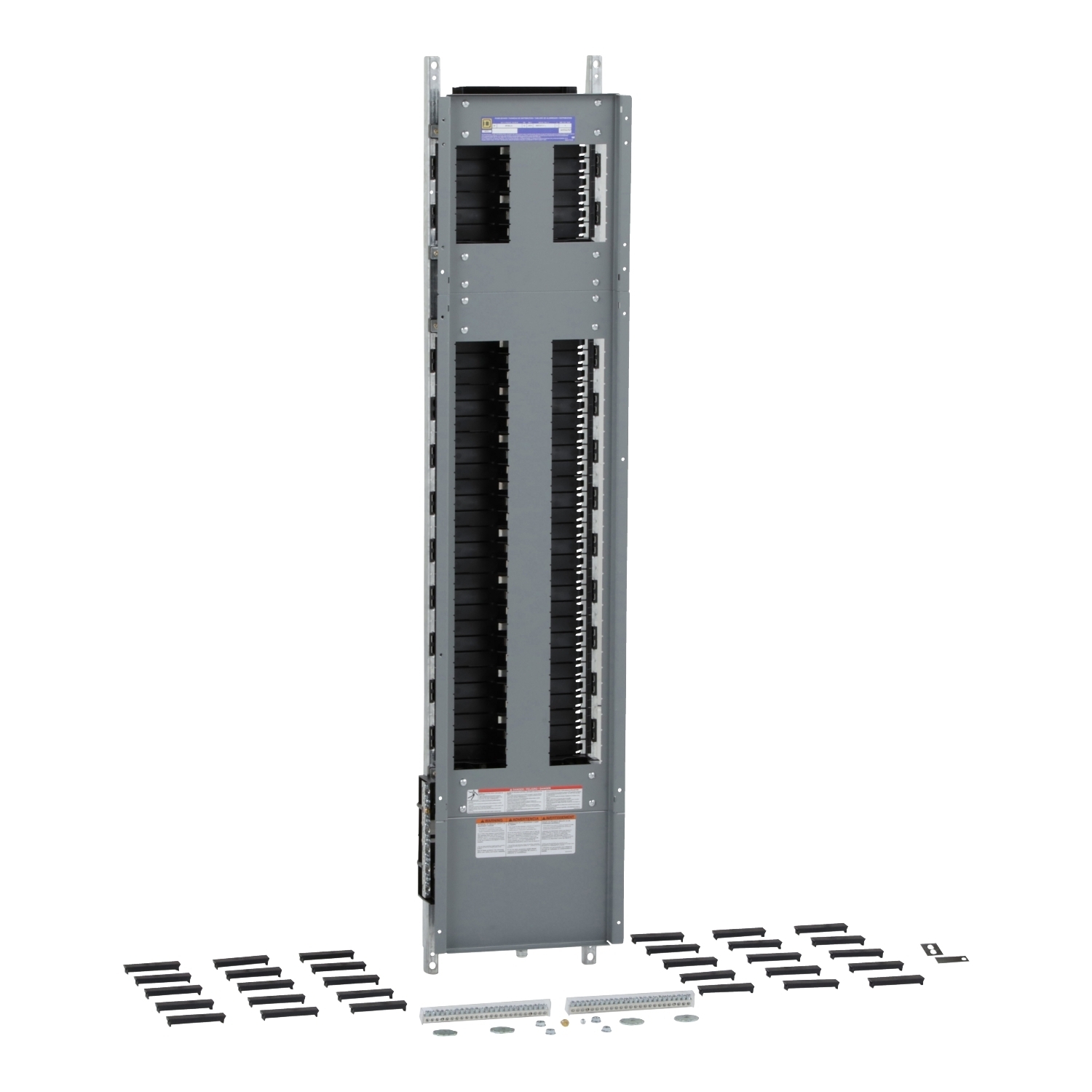 Panelboard interior, NF, main lugs, 250A, Al bus, 66 pole spaces, 3 phase, 4 wire, 600Y/347VAC max