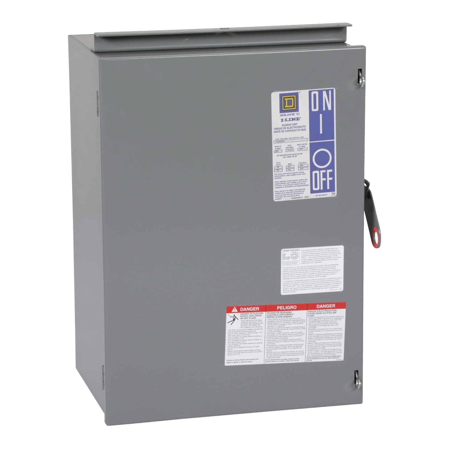 Plug-in unit, I-Line Busway, fusible, 200A, 600VAC, 3 pole, 3 fuse + G, plug in connection