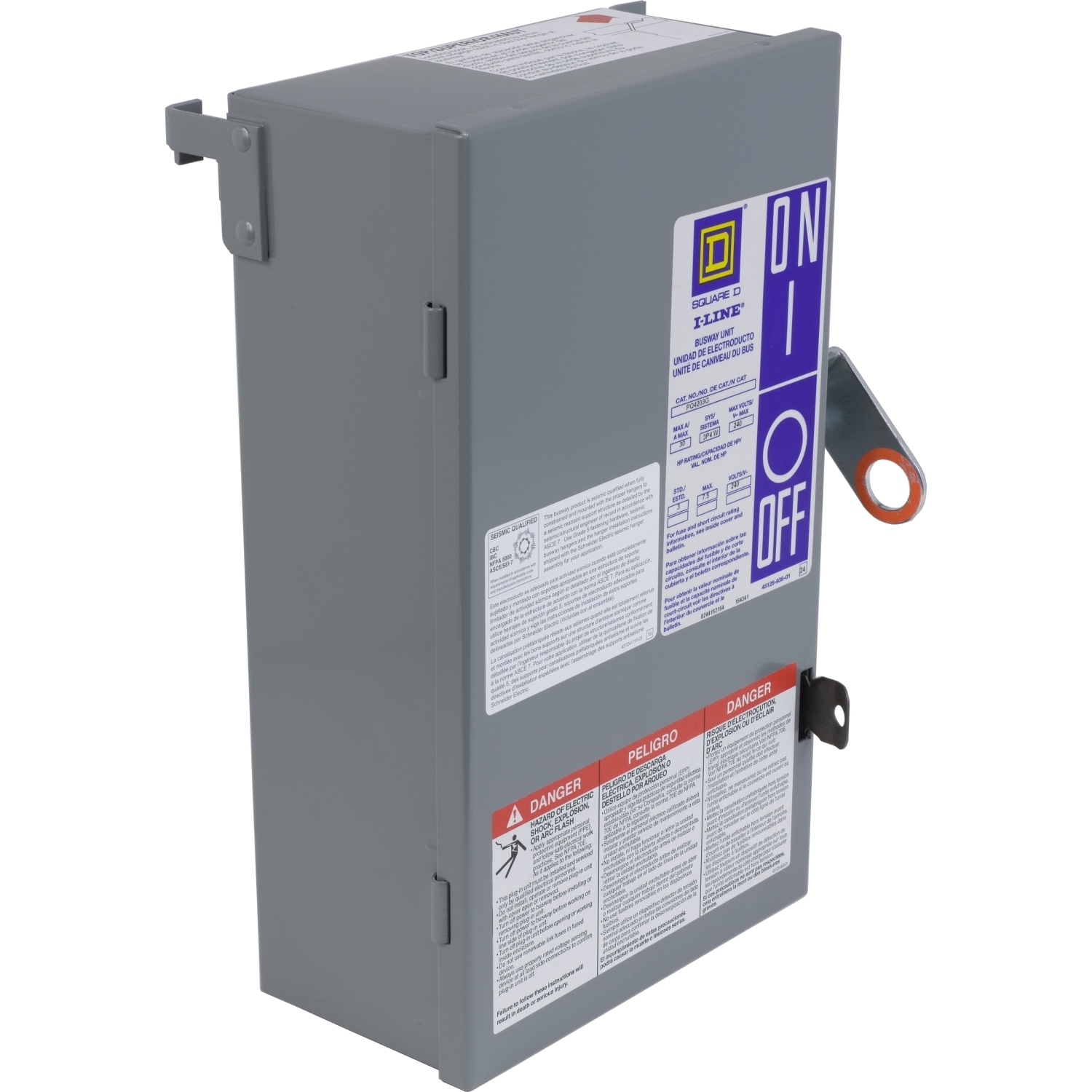 Plug-in unit, I-Line Busway, fusible, 200A, 600VAC, 3 pole, 3 fuse + G, plug in connection, vertical riser only