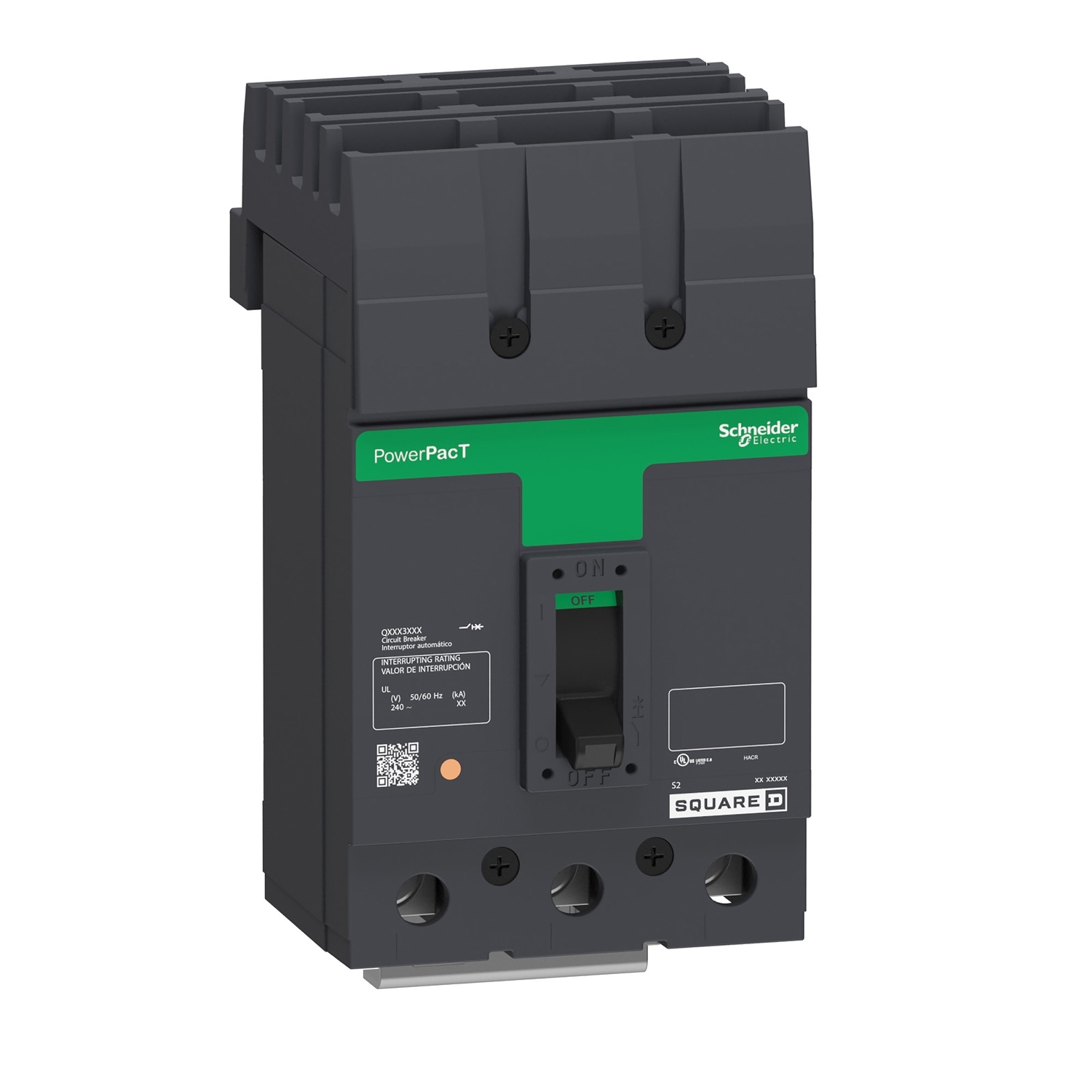 QBA32100 Molded Case Circuit Breaker, 100 Amp, 3 Pole, 240V
