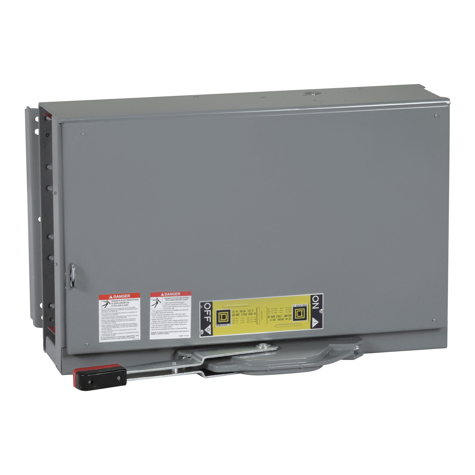 Fusible Switch, QMJ, 600A to 600A, 600VAC, 3 pole, 500hp, 15in