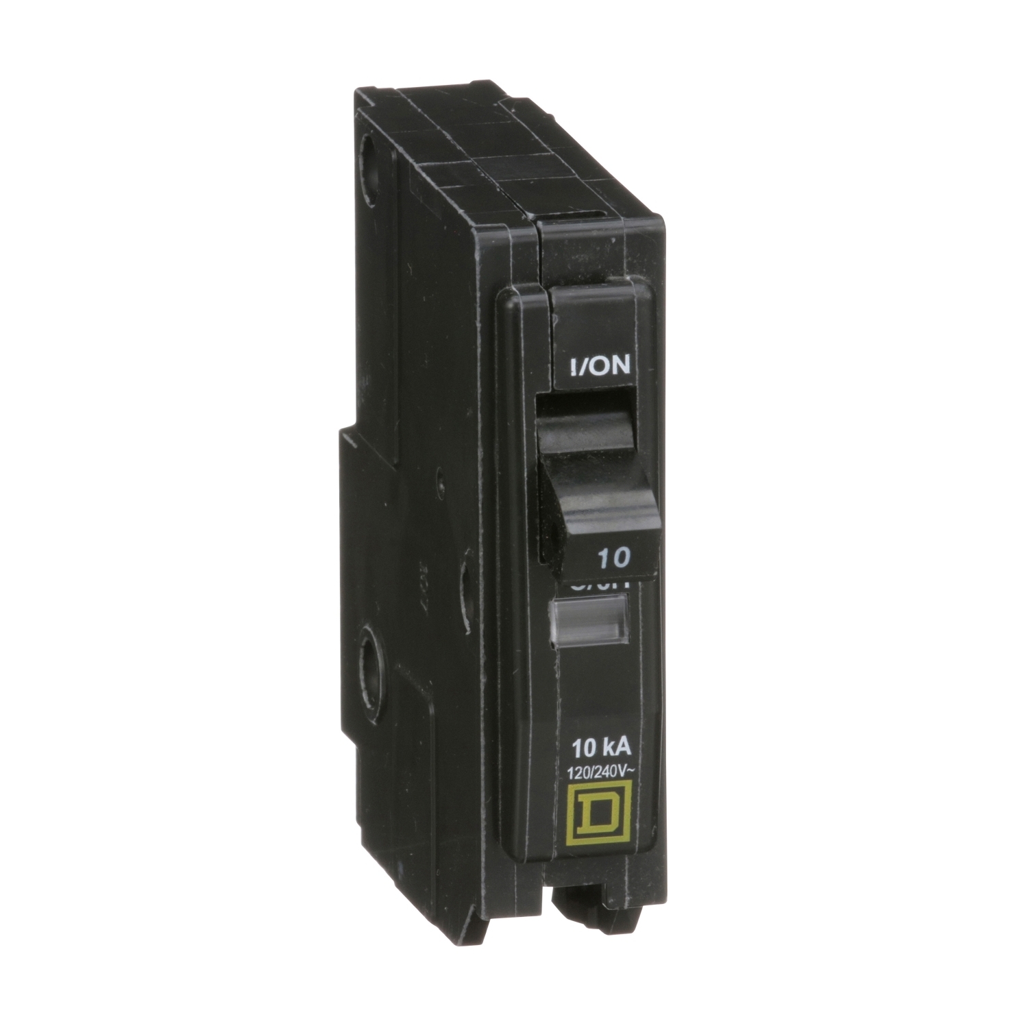 Mini circuit breaker, QO, 10A, 1 pole, 120/240VAC, 10kA, plug in