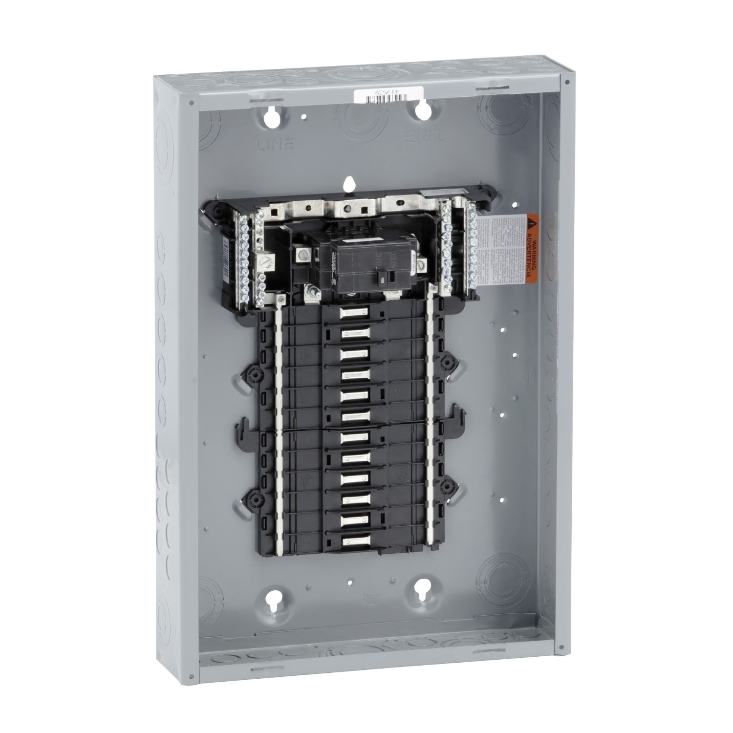 Load center, QO, 1 phase, 24 spaces, 34 circuits, 100A convertible main breaker, PoN, NEMA1