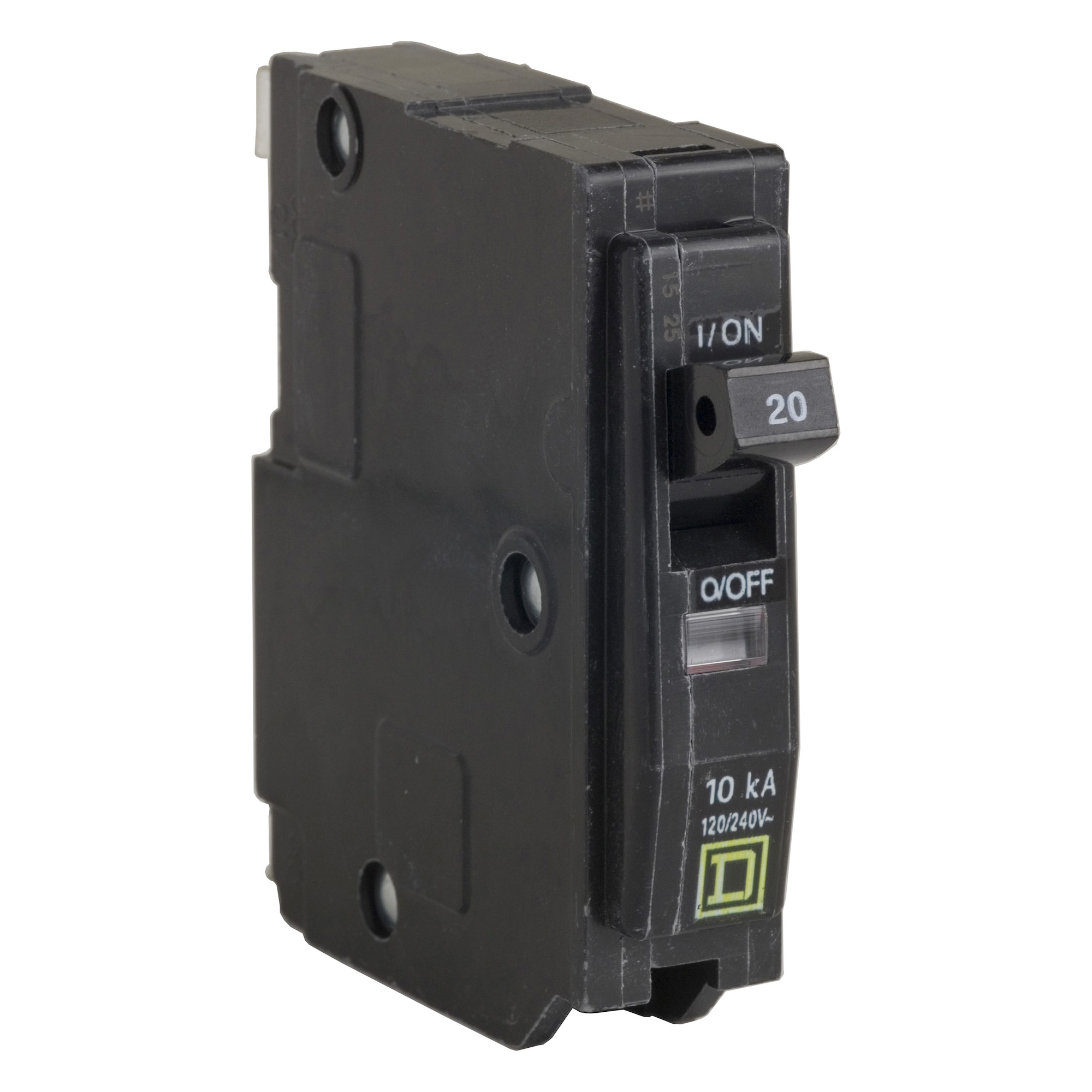 Mini circuit breaker, QO, 25A, 1 pole, 120/240VAC, 22kA, plug in mount