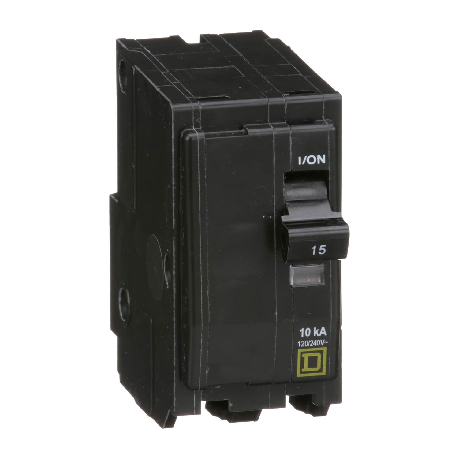 Mini circuit breaker, QO, 15A, 2 pole, 120/240VAC, 10kA, plug in