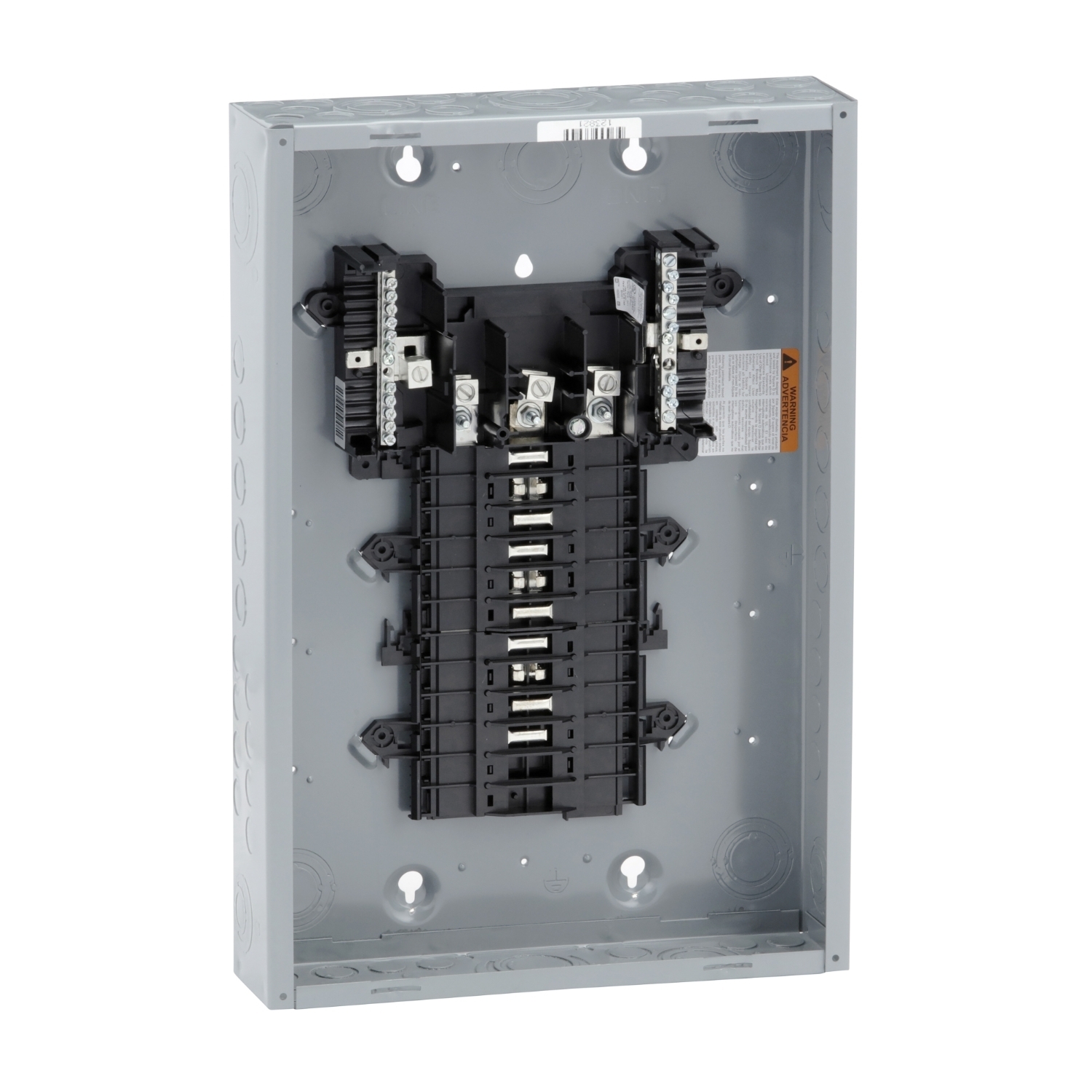 Load center, QO, 3 phase, 20 spaces, 20 circuits, 125A fixed main lugs, NEMA1, gnd bar