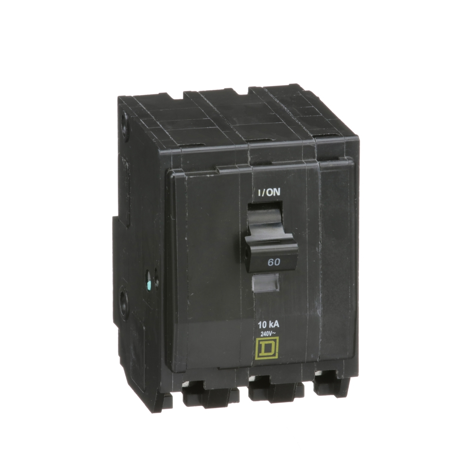 Mini circuit breaker, QO, 60A, 3 pole, 120/240VAC, 10kA, plug in
