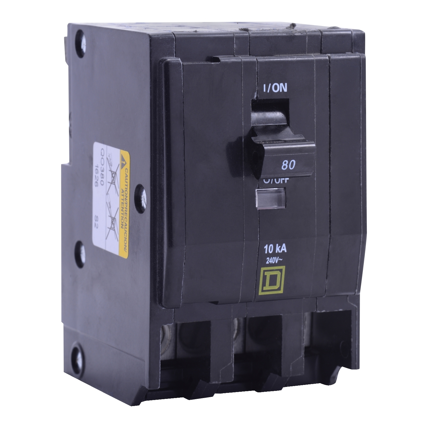 QO390VH Miniature Circuit Breaker, 90 Amp, 3 Pole, 120/240V