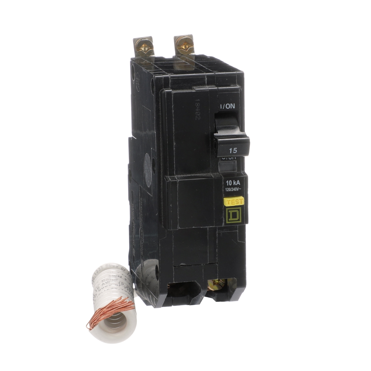 QOB215GFI Miniature Circuit Breaker, 15 Amp, 2 Pole, 120/240V