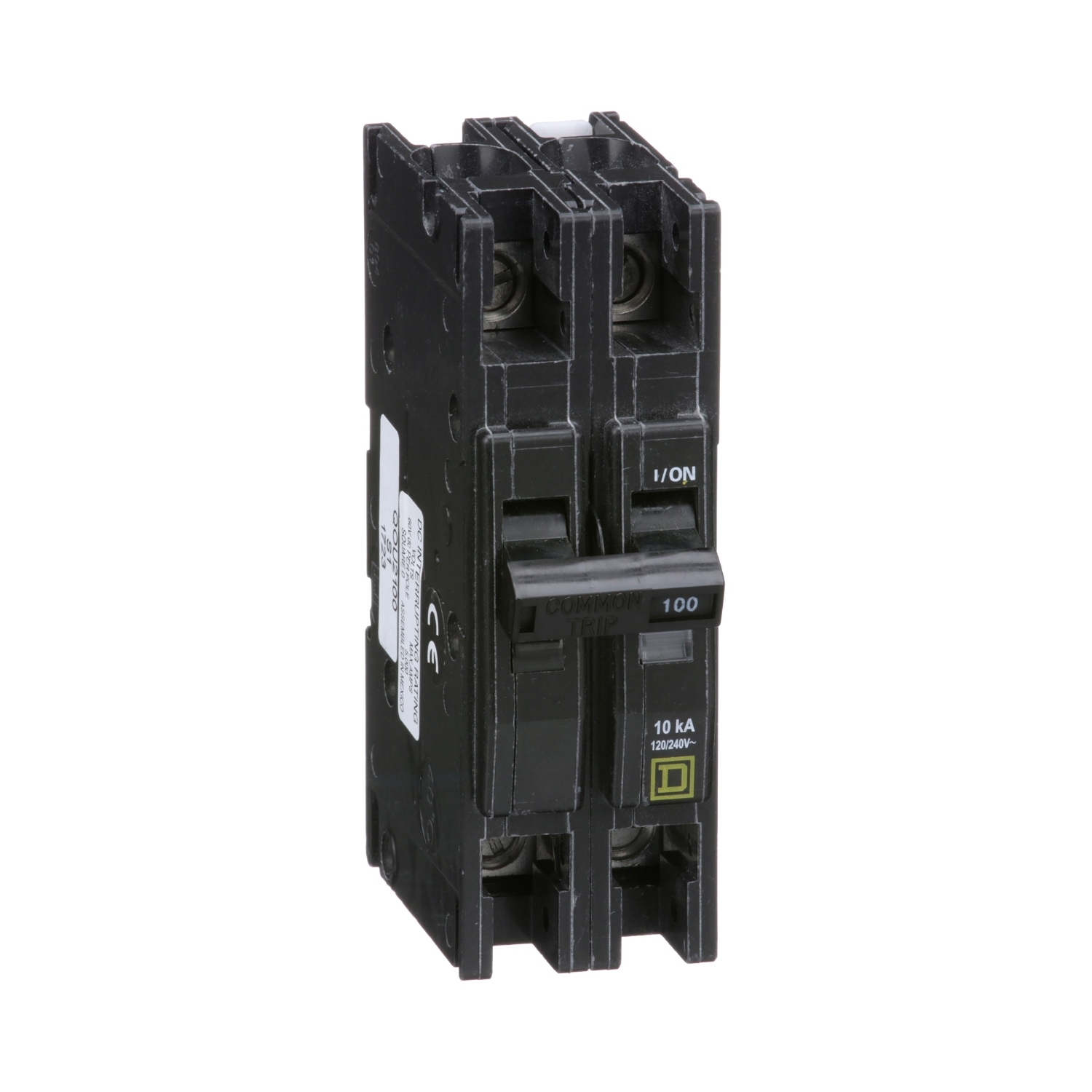 Mini circuit breaker, QOU, 100A, 2 pole, 120/240 VAC, 10kA