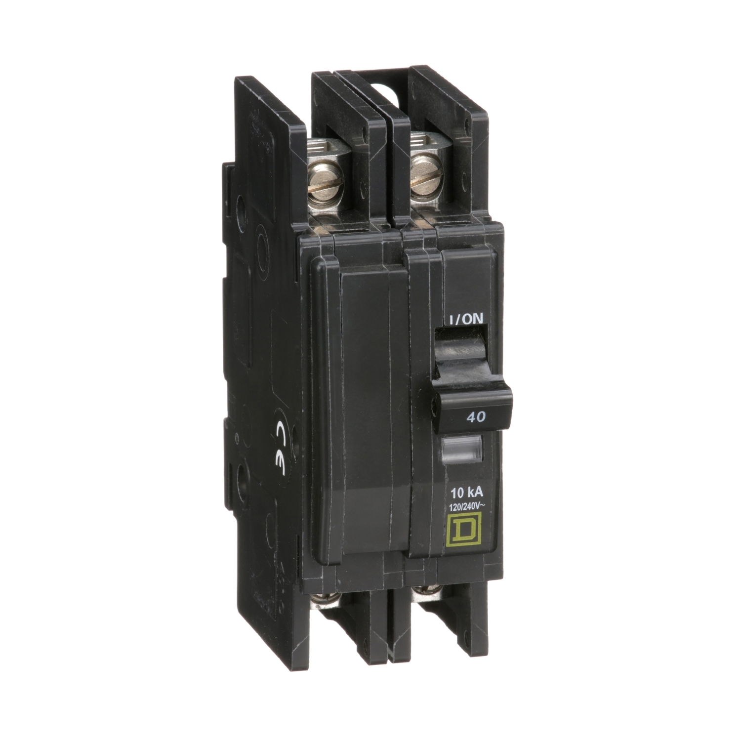 Mini circuit breaker, QOU, 40A, 2 pole, 120/240VAC, 10kA