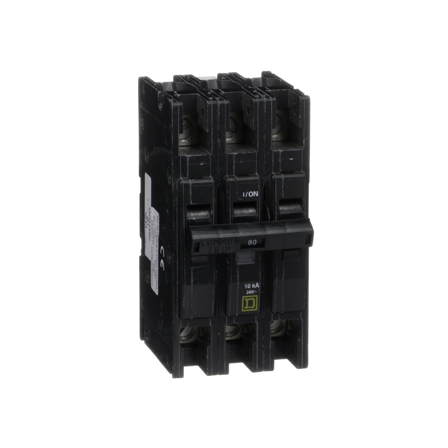 Mini circuit breaker, QOU, 80A, 3 pole, 240 VAC, 10kA