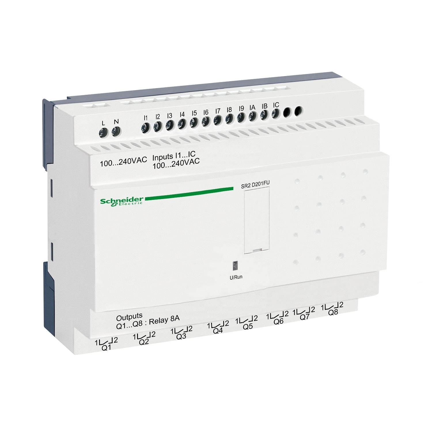 compact smart relay, Zelio Logic SR2 SR3, 20 IO, 100 to 240V AC, no clock, no display