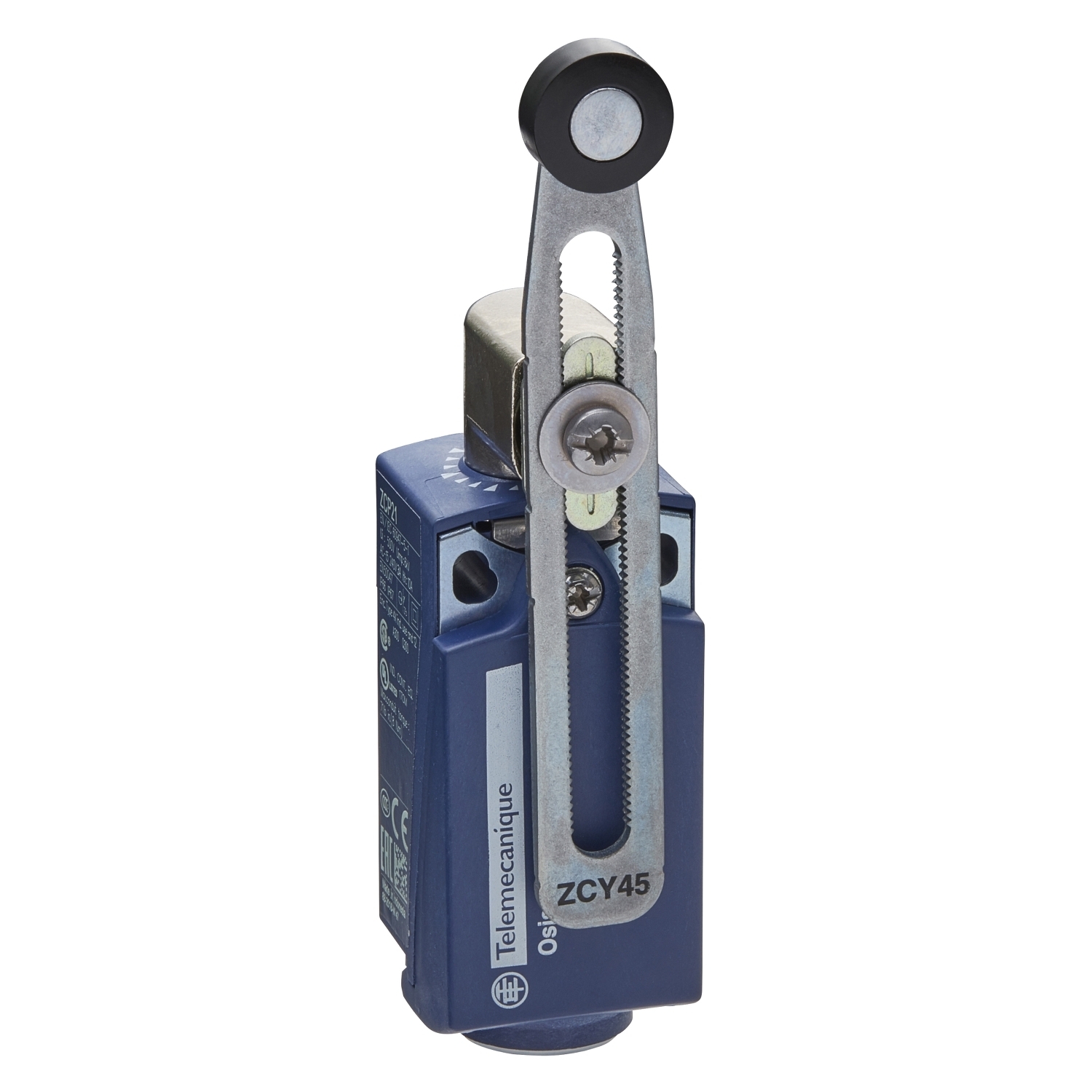 Limit switch, Limit switches XC Standard, XCKP, thermoplastic plastic roller lever var.length, 1NC+1 NO, snap, 1/2NPT