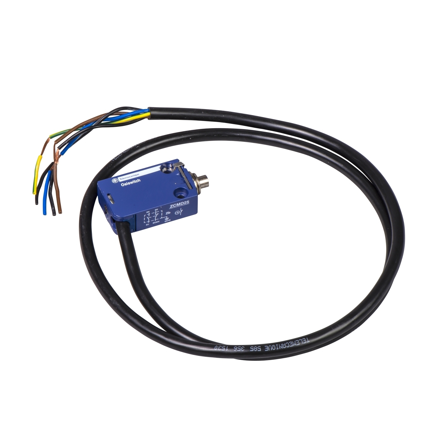 Limit switch, Limit switches XC Standard, XCMD, metal end plunger, 1NC+1 NO, snap, 2 m